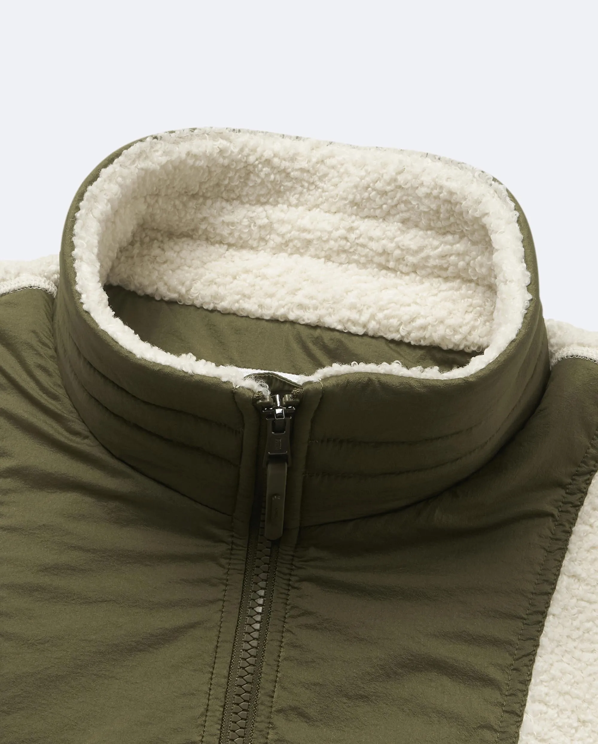198757-115 | WOMEN'S LAYERED COLOR BLOCK SHERPA JACKET | WHITE/SPECIAL