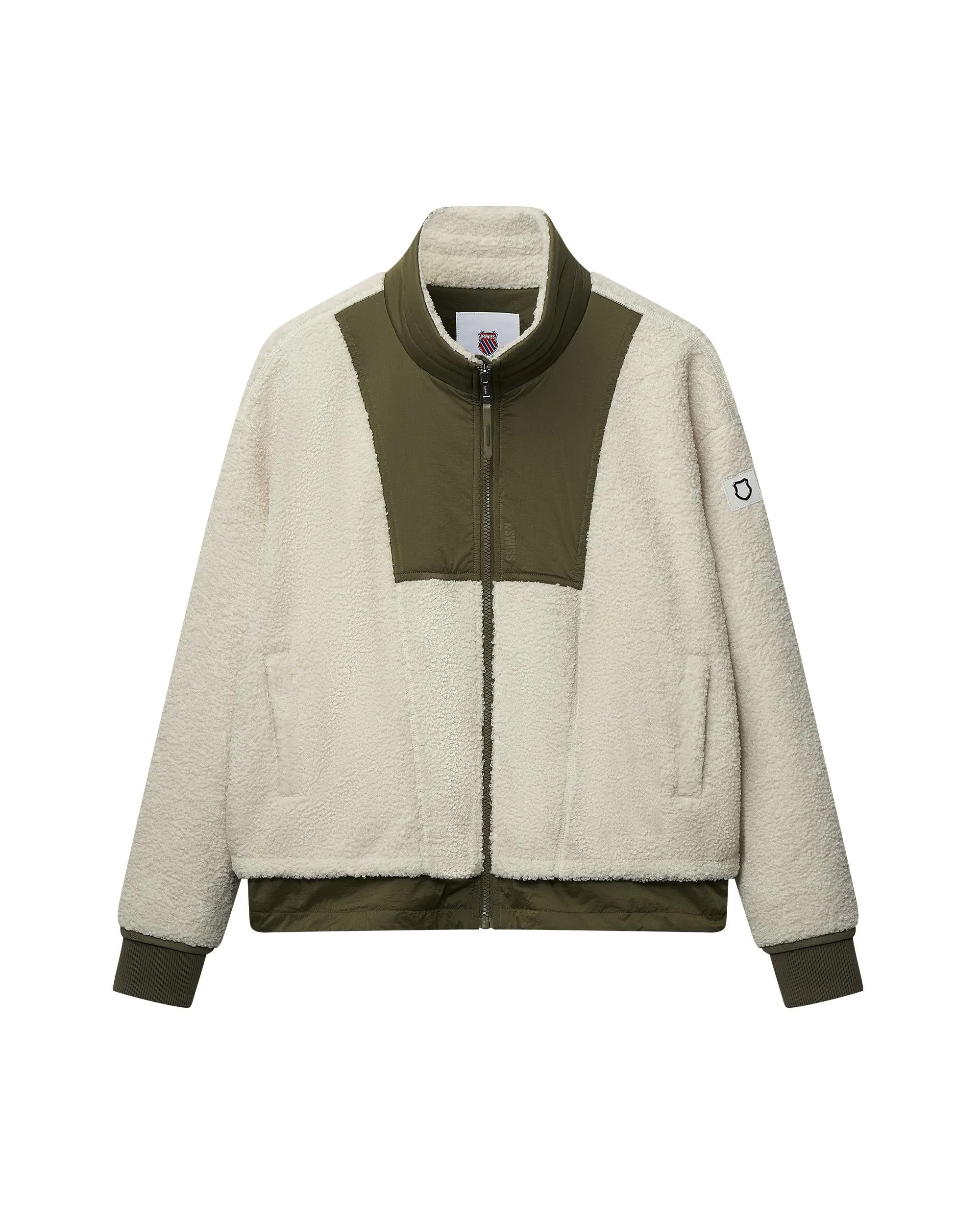 198757-115 | WOMEN'S LAYERED COLOR BLOCK SHERPA JACKET | WHITE/SPECIAL
