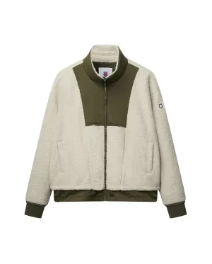 198757-115 | WOMEN'S LAYERED COLOR BLOCK SHERPA JACKET | WHITE/SPECIAL