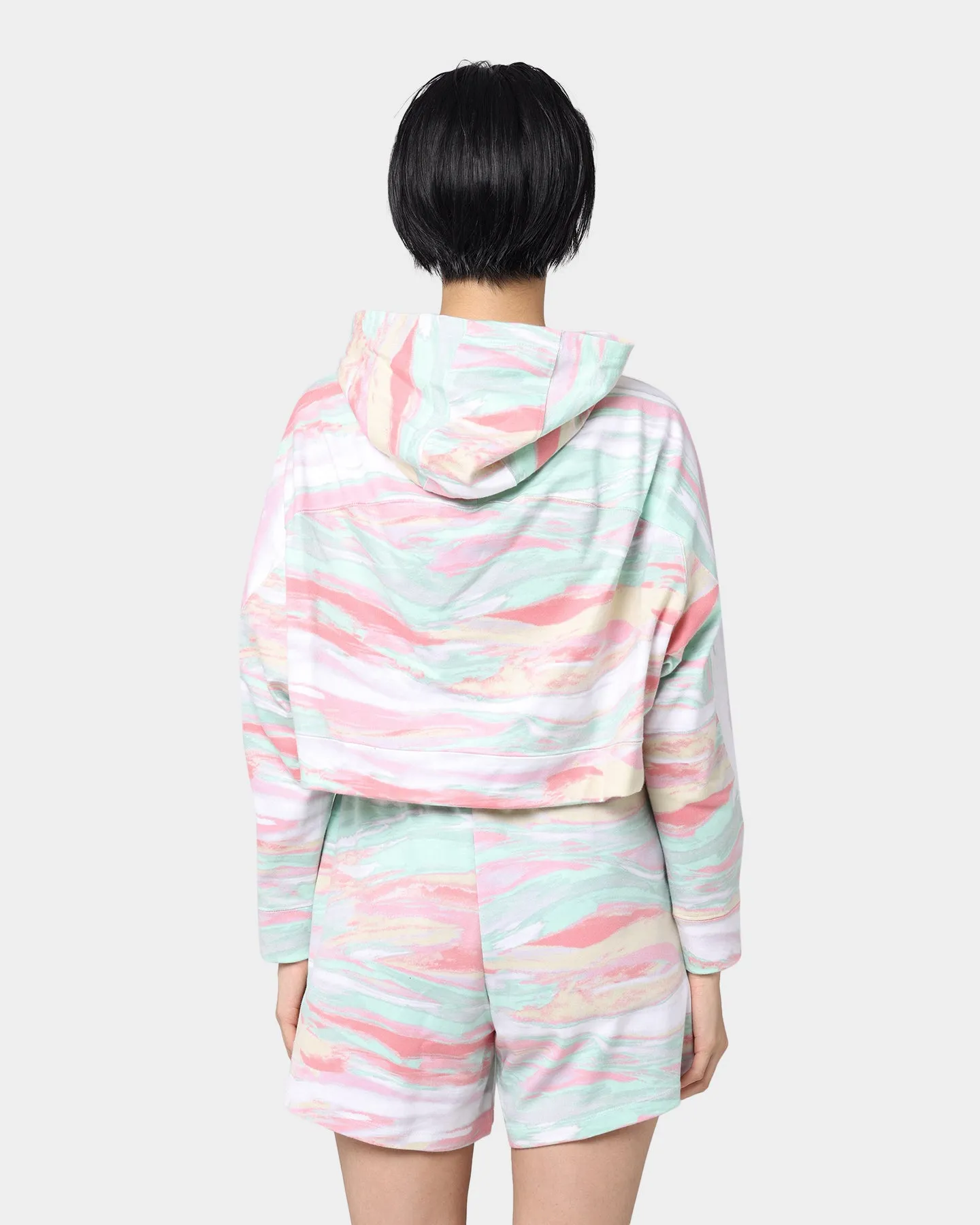Adidas Women's Marbled Print Cropped Hoodie Marble