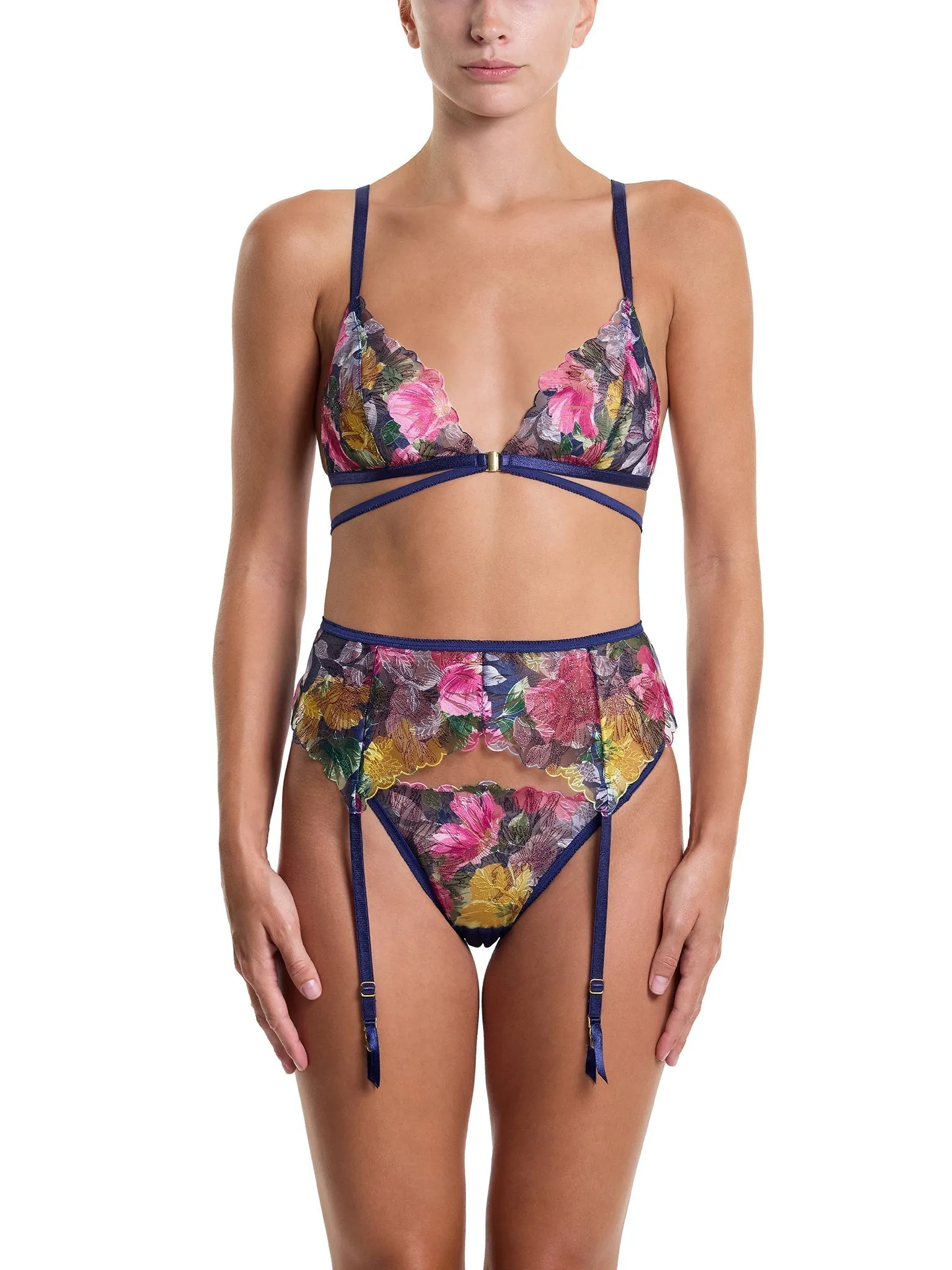 &oh Wildly Blooming Garter Belt Dark Sky Blue Sale