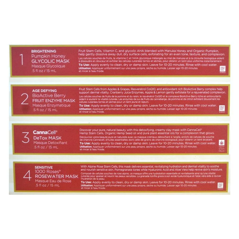 Andalou Naturals 4 Essential Face Masks 15ml Each