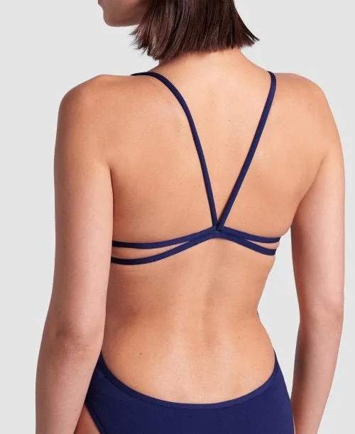 arena Women's Lace Back Solid One Piece Swimsuit