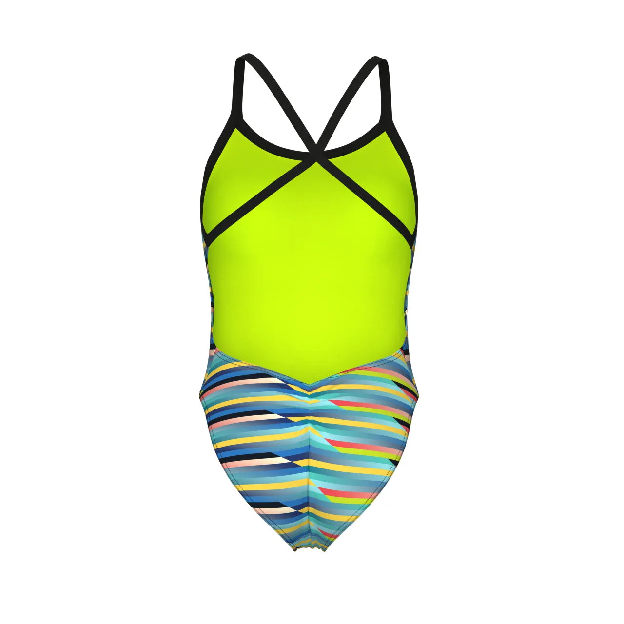 arena Women's Racing Stripes X-Criss Cross One Piece Swimsuit