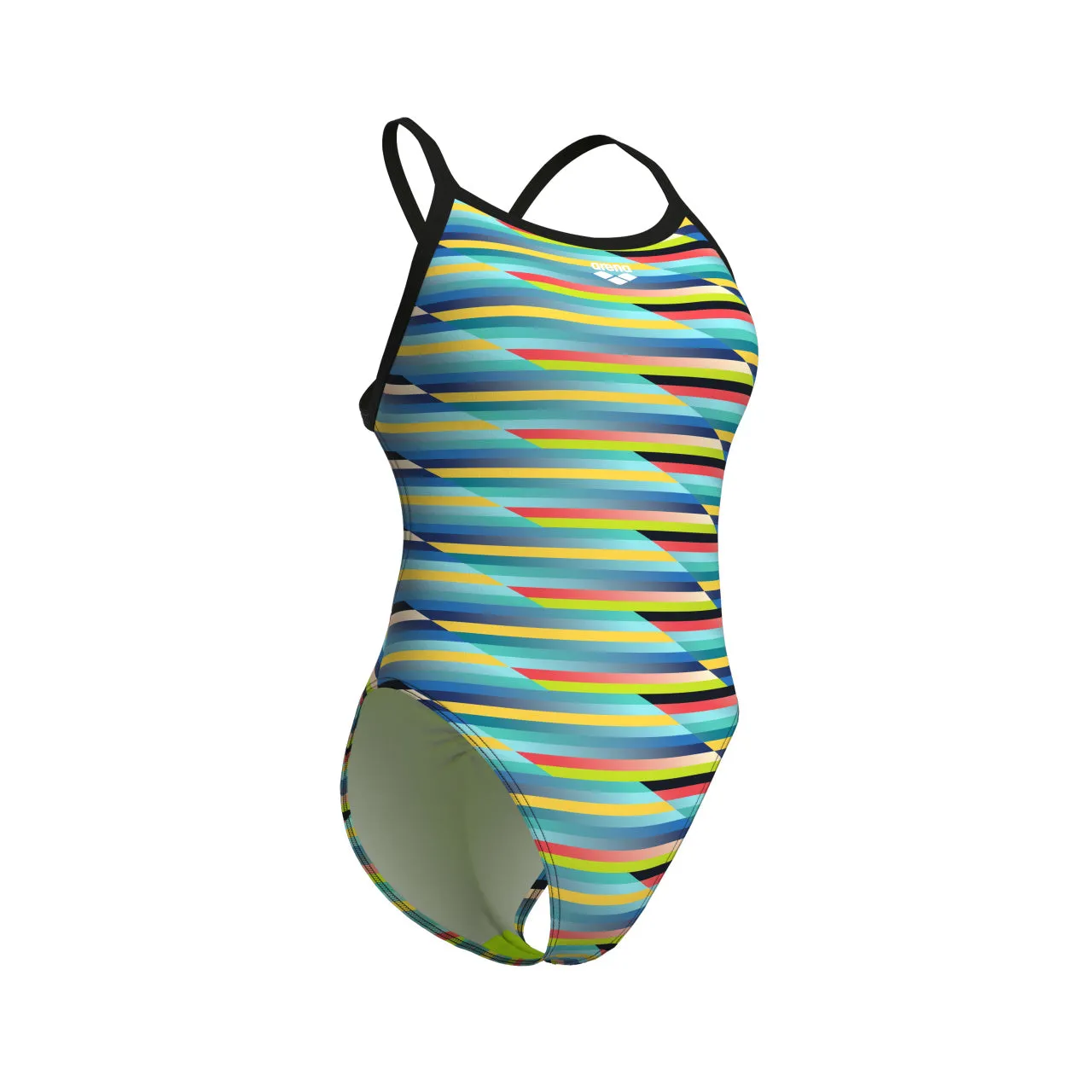 arena Women's Racing Stripes X-Criss Cross One Piece Swimsuit