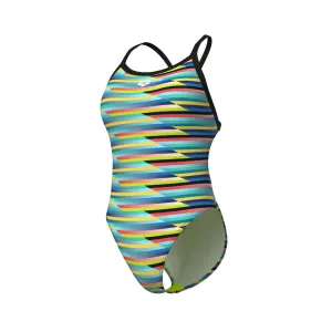 arena Women's Racing Stripes X-Criss Cross One Piece Swimsuit