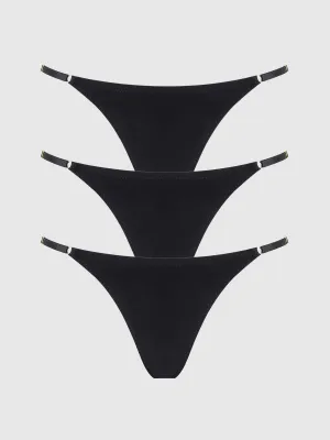 Bailey Stretch Cotton Thong 3 Pack