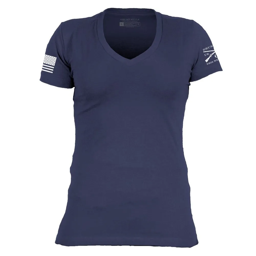 Basic T-Shirt Women's V-Neck - Future Dusk