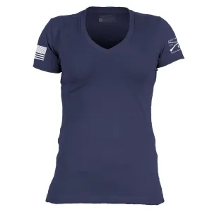 Basic T-Shirt Women's V-Neck - Future Dusk