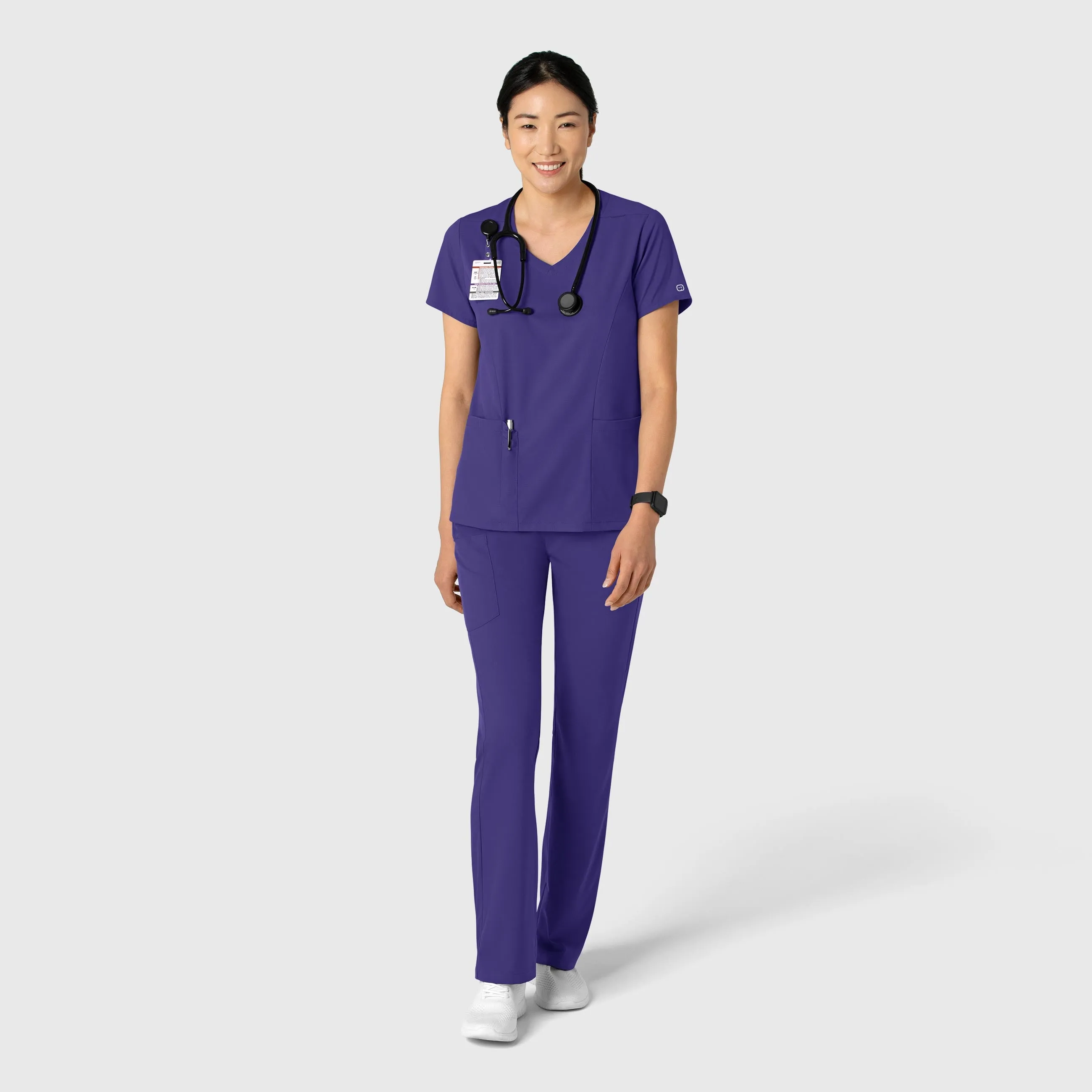 Boundless Women's 2-Pocket V-Neck Scrub Top - Grape
