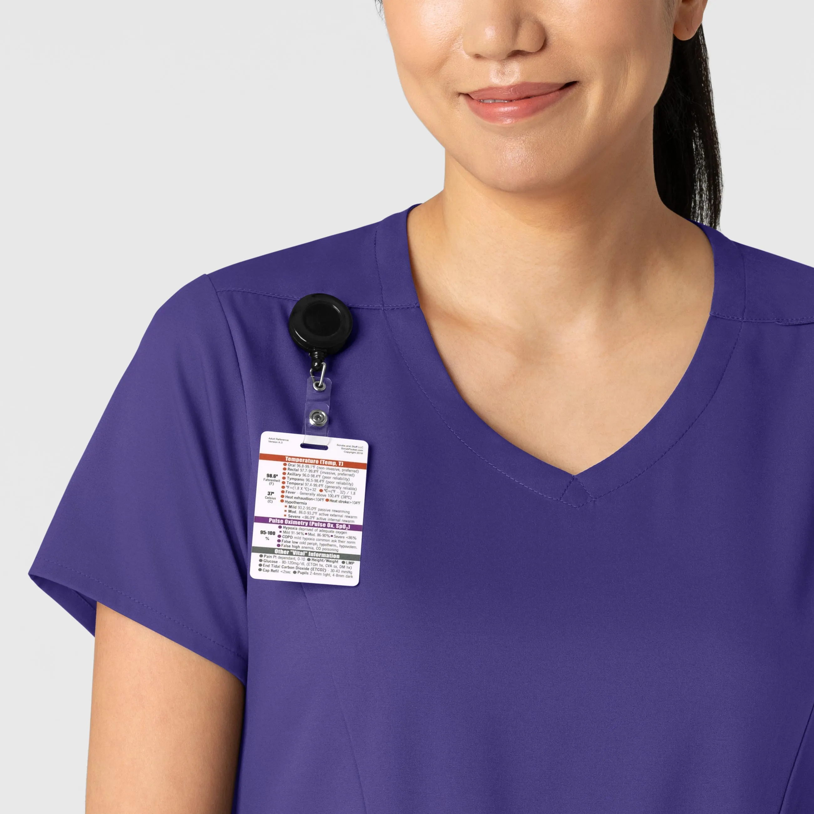 Boundless Women's 2-Pocket V-Neck Scrub Top - Grape