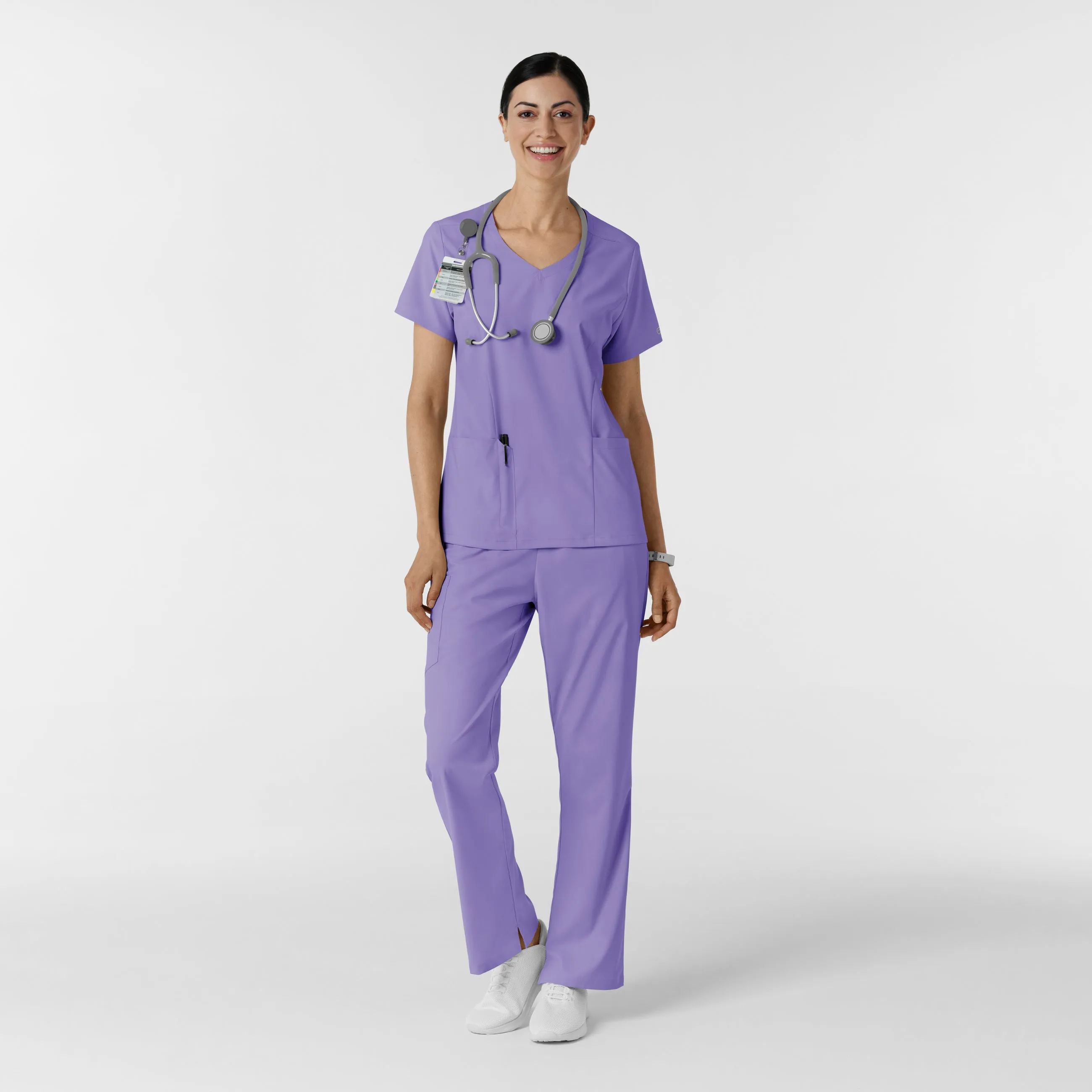 Boundless Women's 2-Pocket V-Neck Scrub Top - Iris Purple
