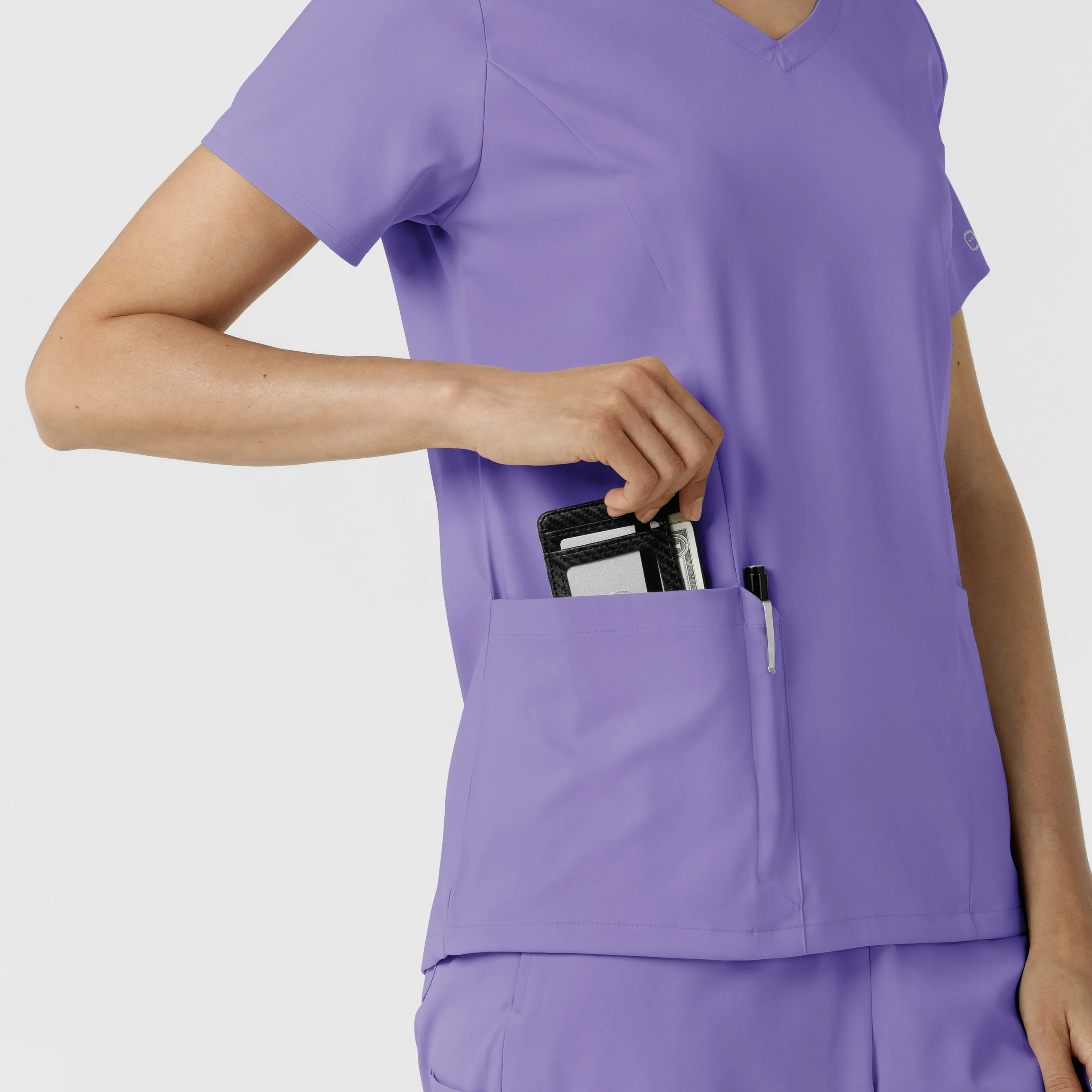 Boundless Women's 2-Pocket V-Neck Scrub Top - Iris Purple