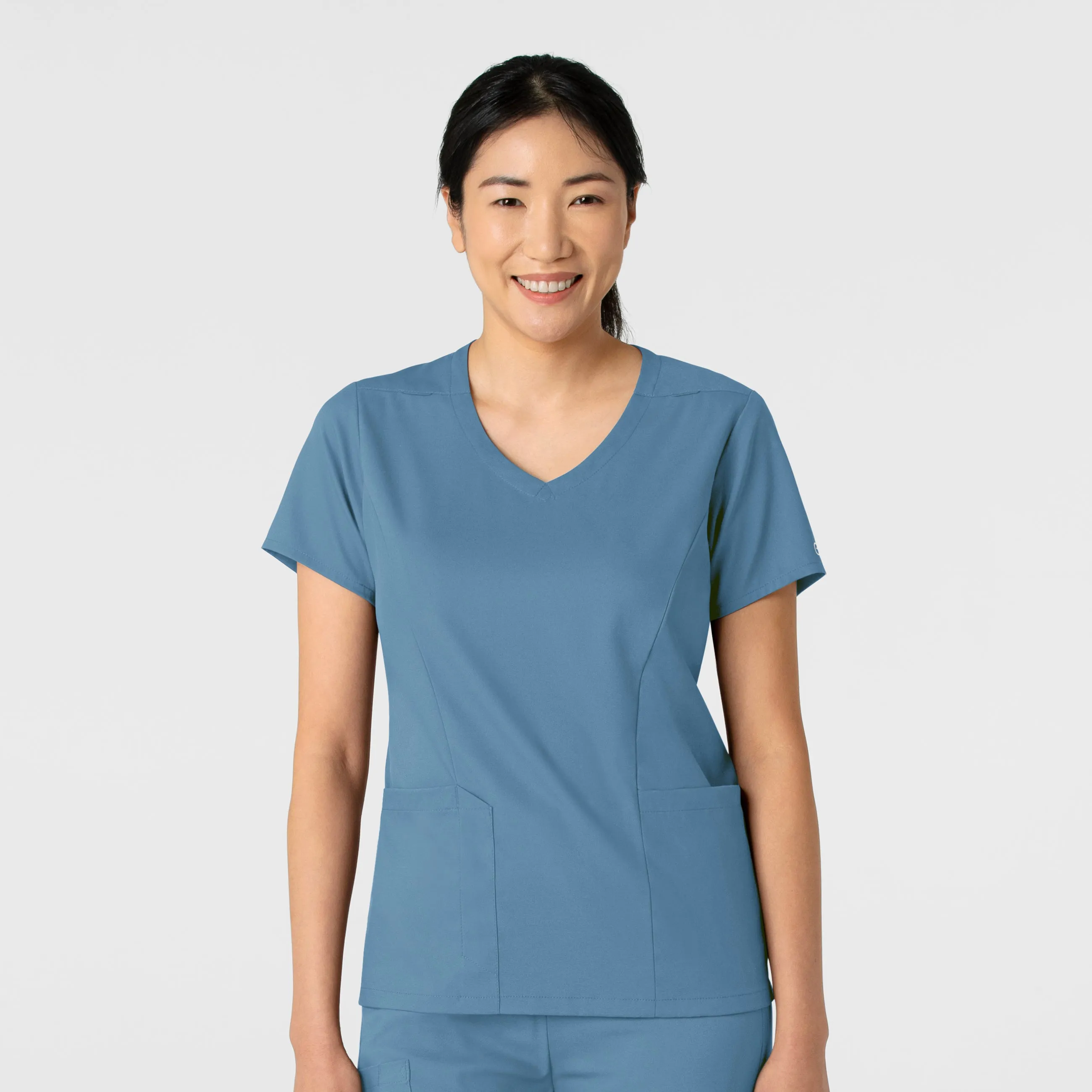 Boundless Women's 2-Pocket V-Neck Scrub Top - Pacific Blue