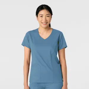 Boundless Women's 2-Pocket V-Neck Scrub Top - Pacific Blue