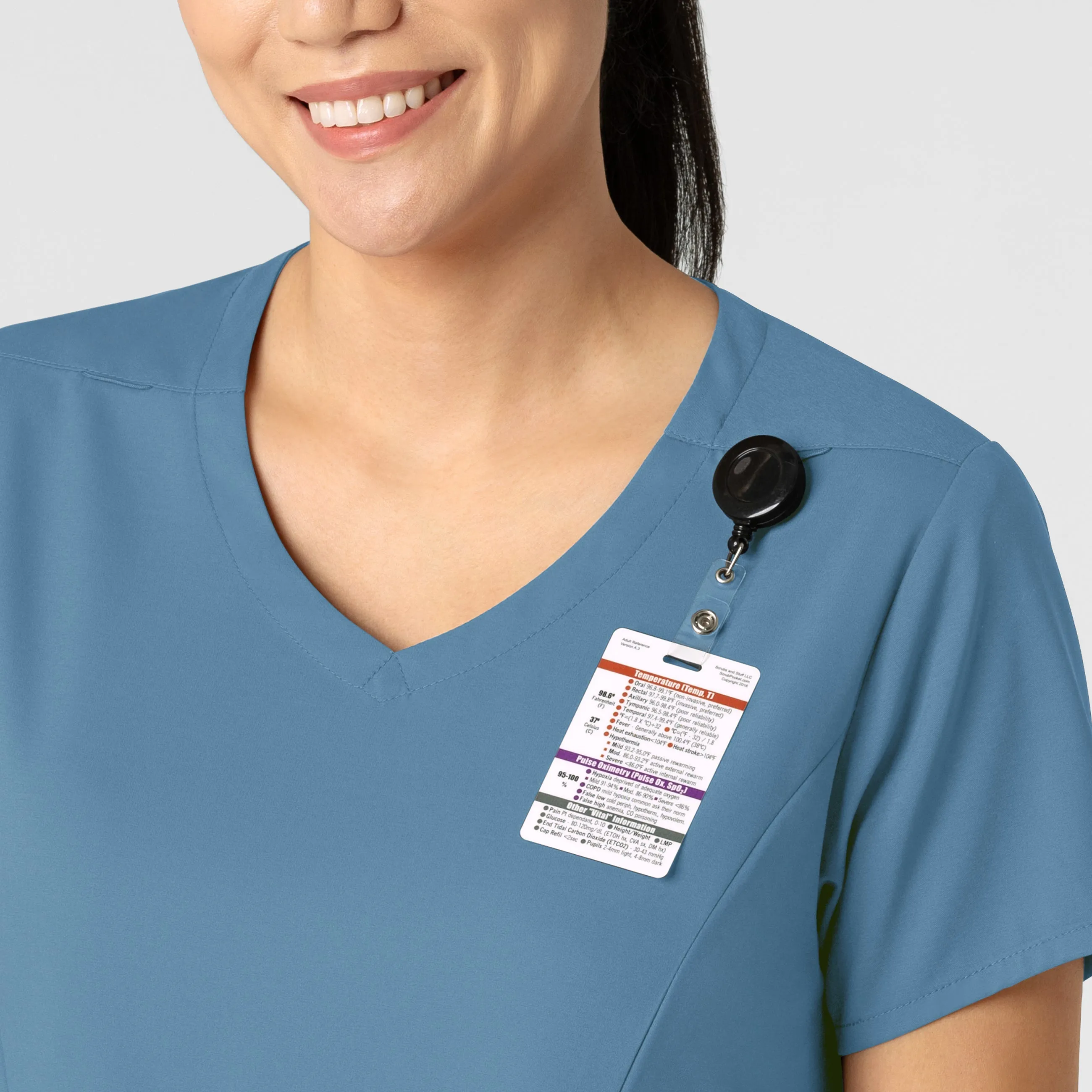Boundless Women's 2-Pocket V-Neck Scrub Top - Pacific Blue