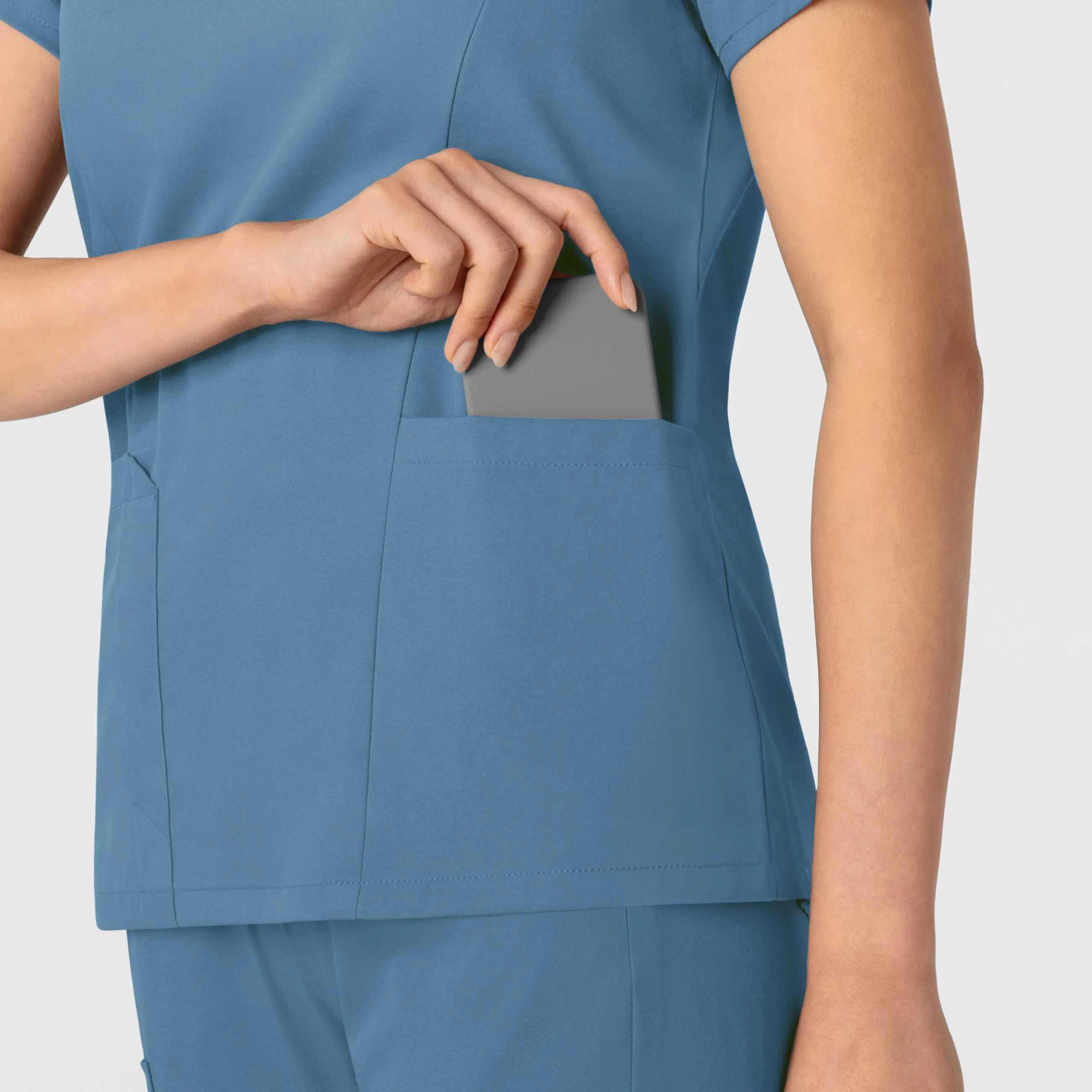 Boundless Women's 2-Pocket V-Neck Scrub Top - Pacific Blue