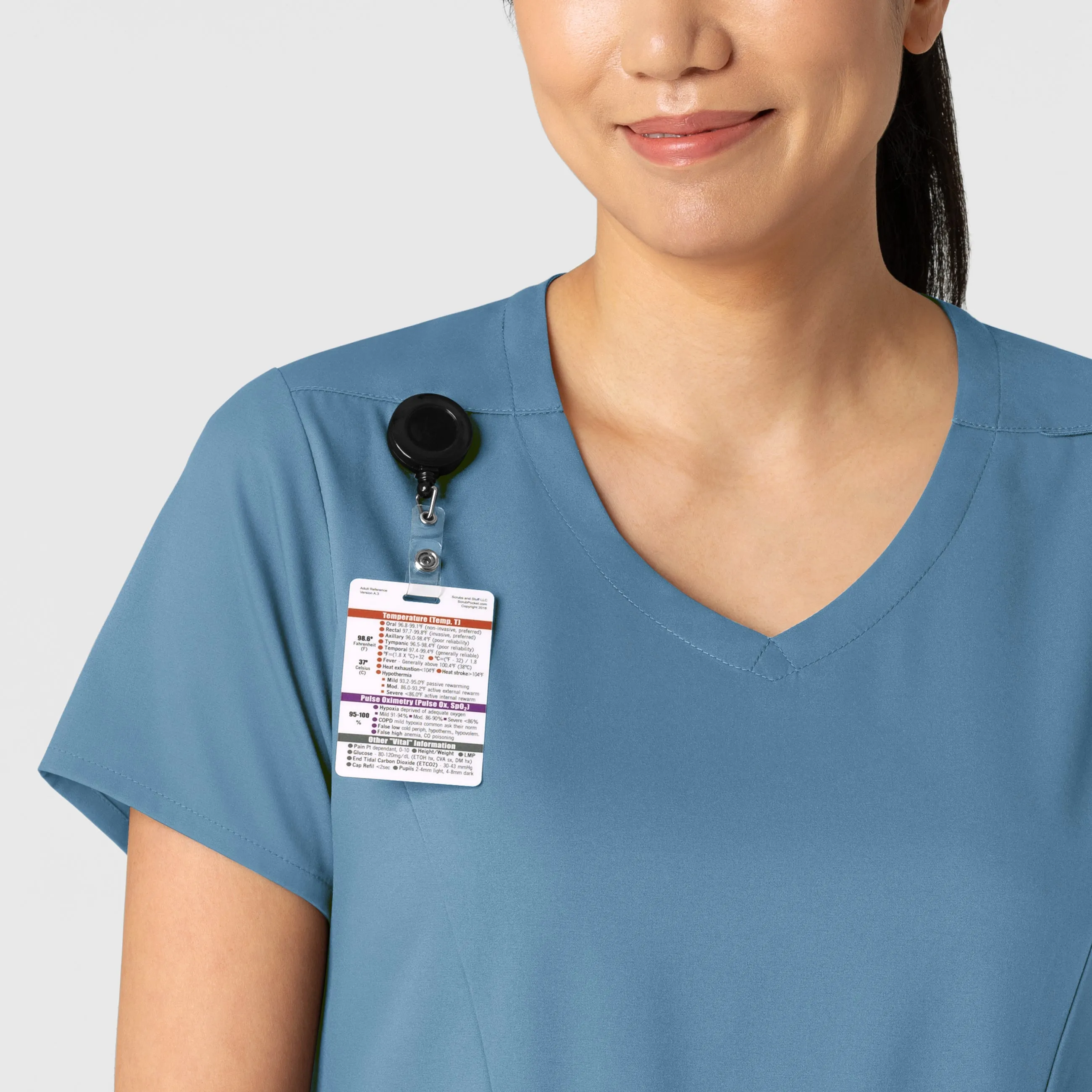 Boundless Women's 2-Pocket V-Neck Scrub Top - Pacific Blue