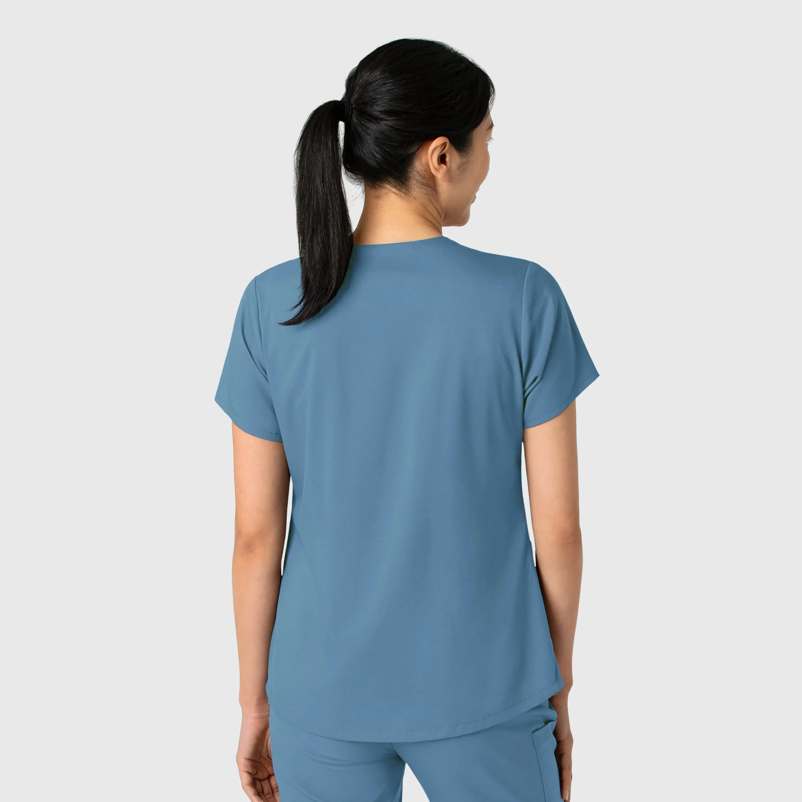 Boundless Women's 2-Pocket V-Neck Scrub Top - Pacific Blue