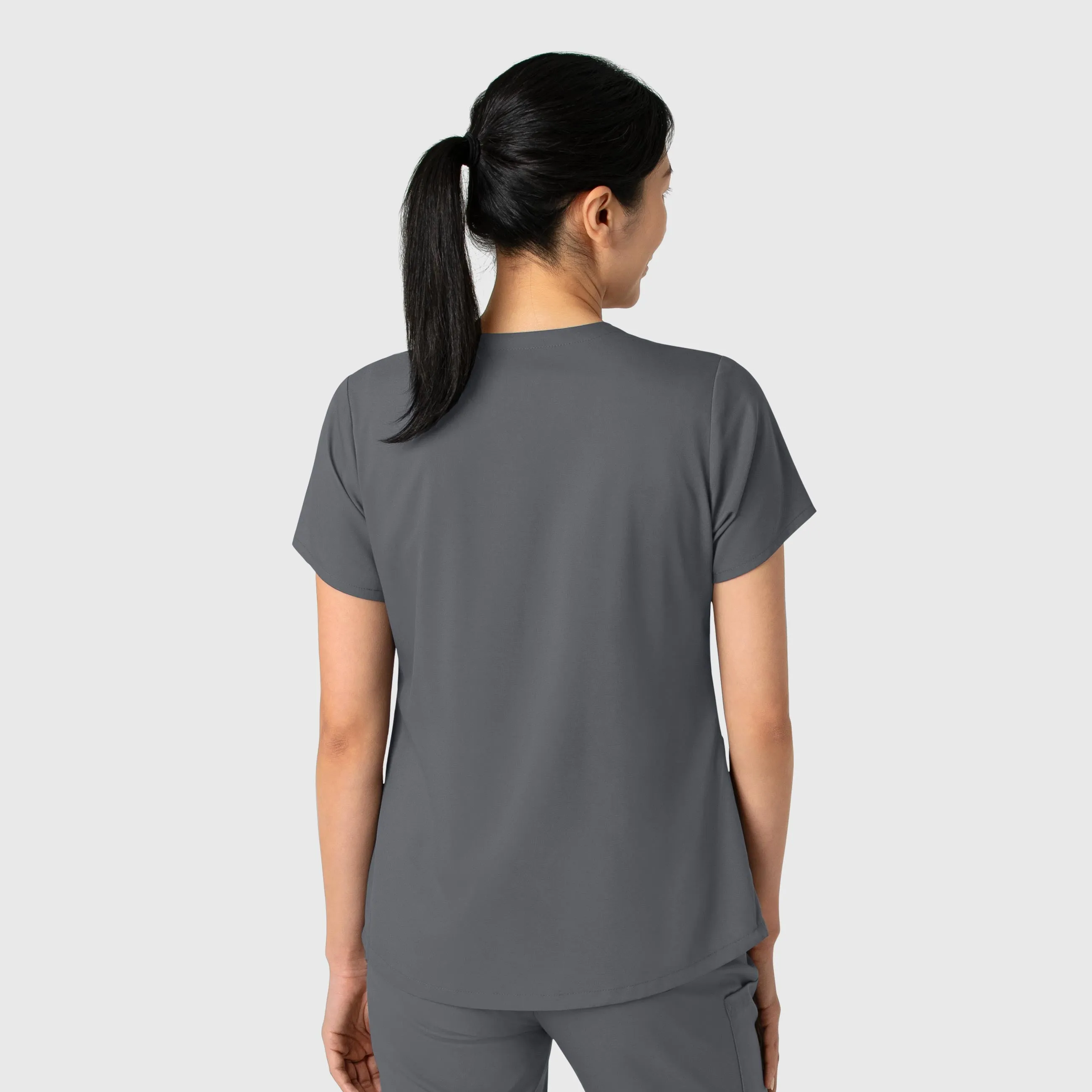 Boundless Women's 2-Pocket V-Neck Scrub Top - Pewter