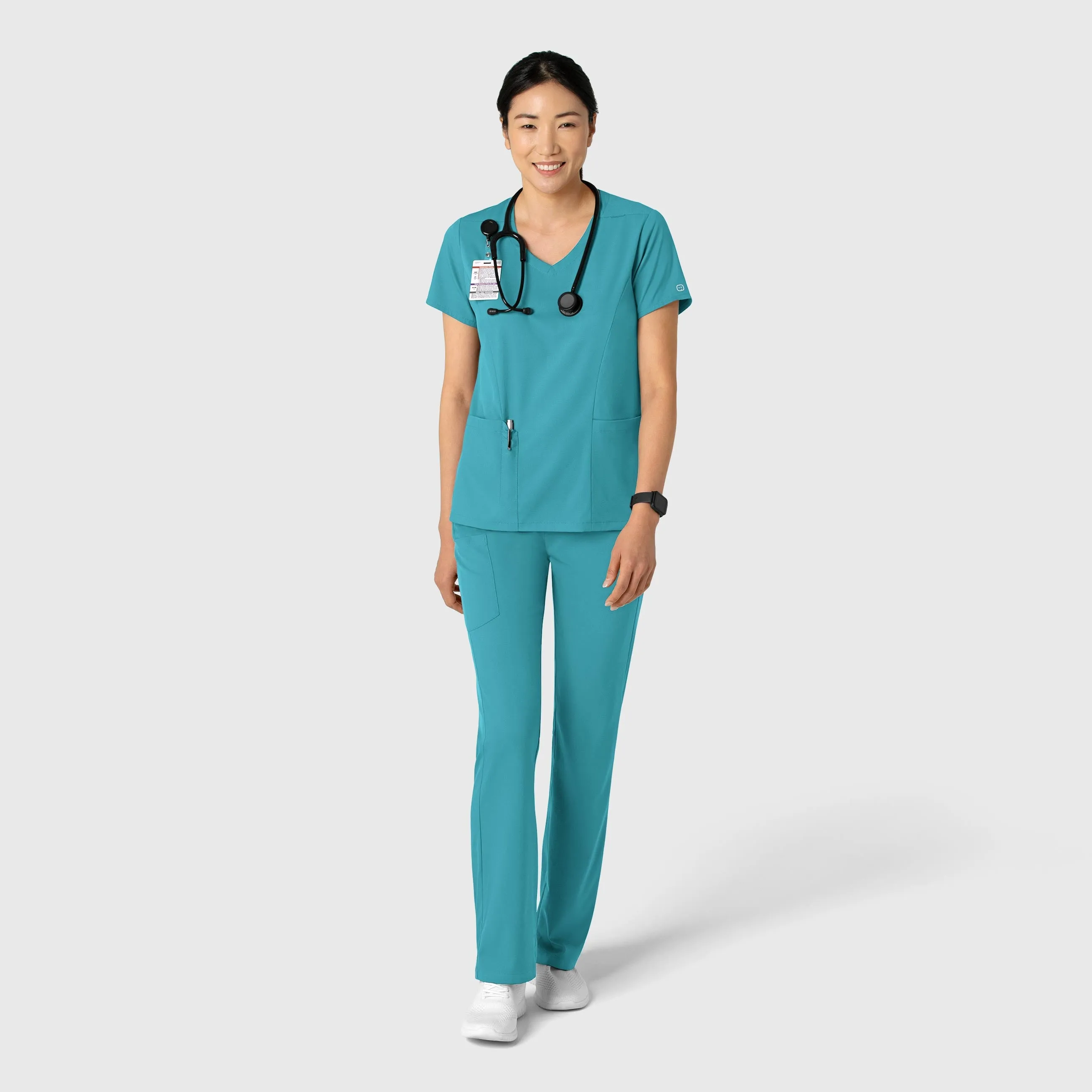 Boundless Women's 2-Pocket V-Neck Scrub Top - Teal