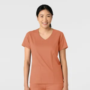 Boundless Women's 2-Pocket V-Neck Scrub Top - Terracotta