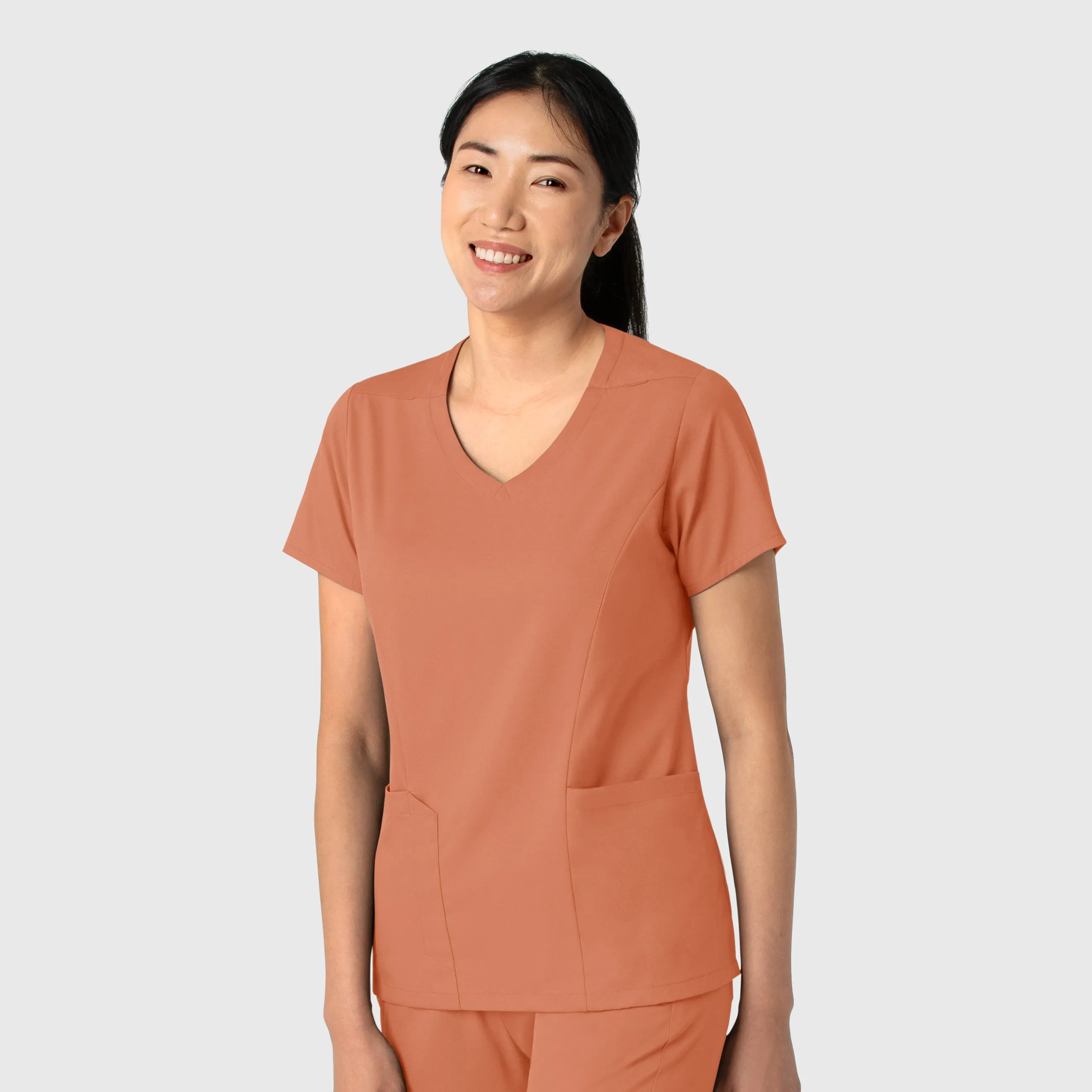 Boundless Women's 2-Pocket V-Neck Scrub Top - Terracotta