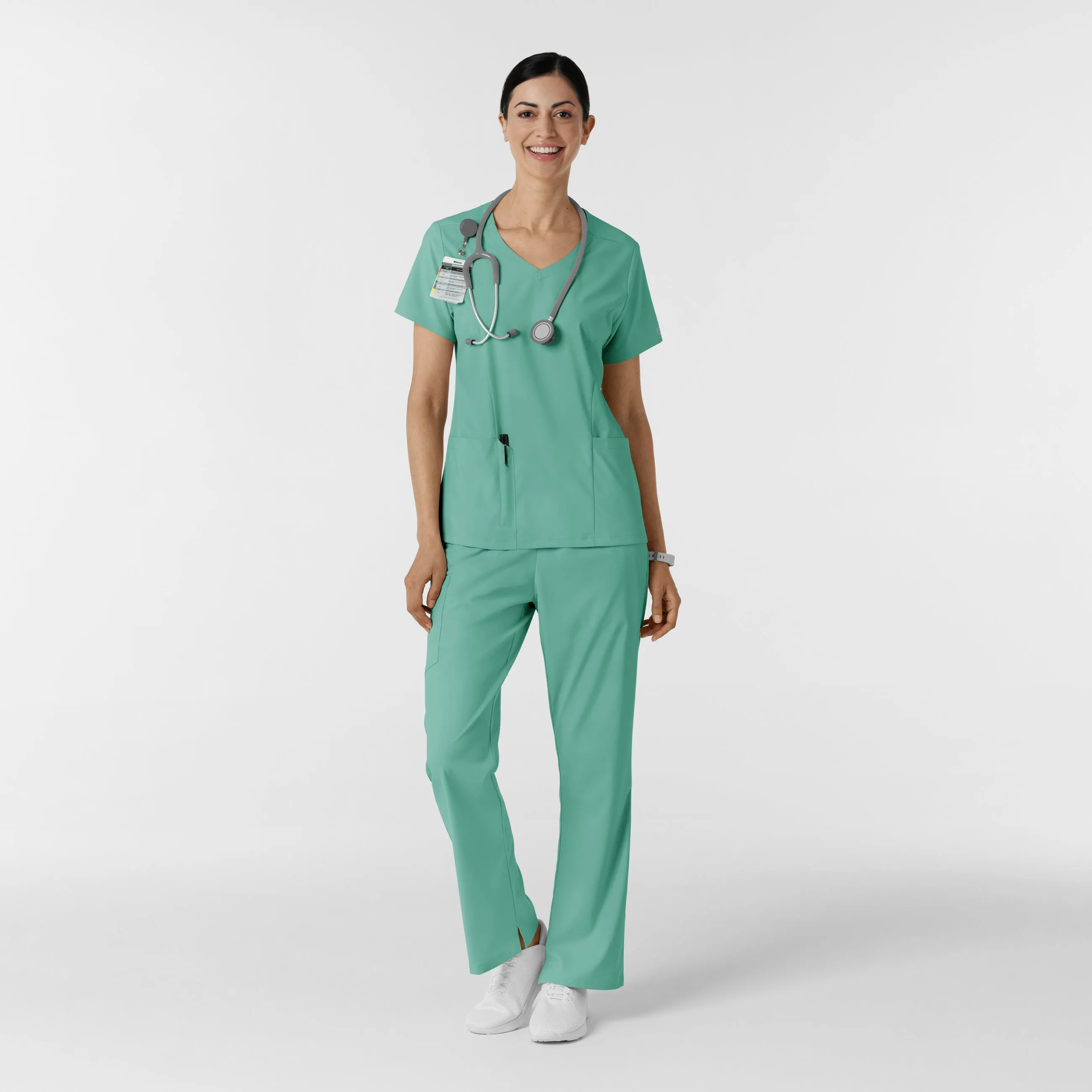 Boundless Women's 2-Pocket V-Neck Scrub Top - Turquoise