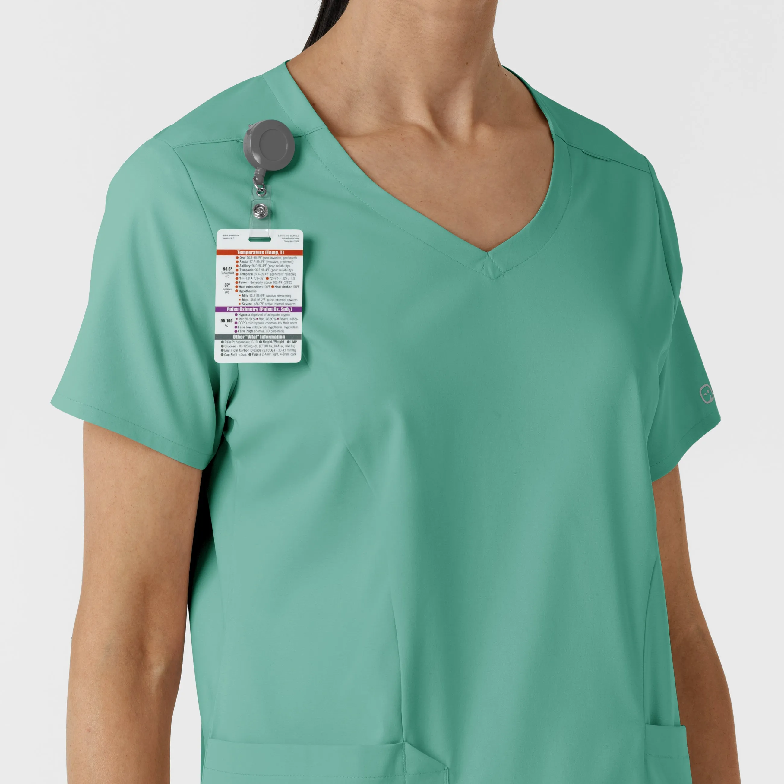 Boundless Women's 2-Pocket V-Neck Scrub Top - Turquoise