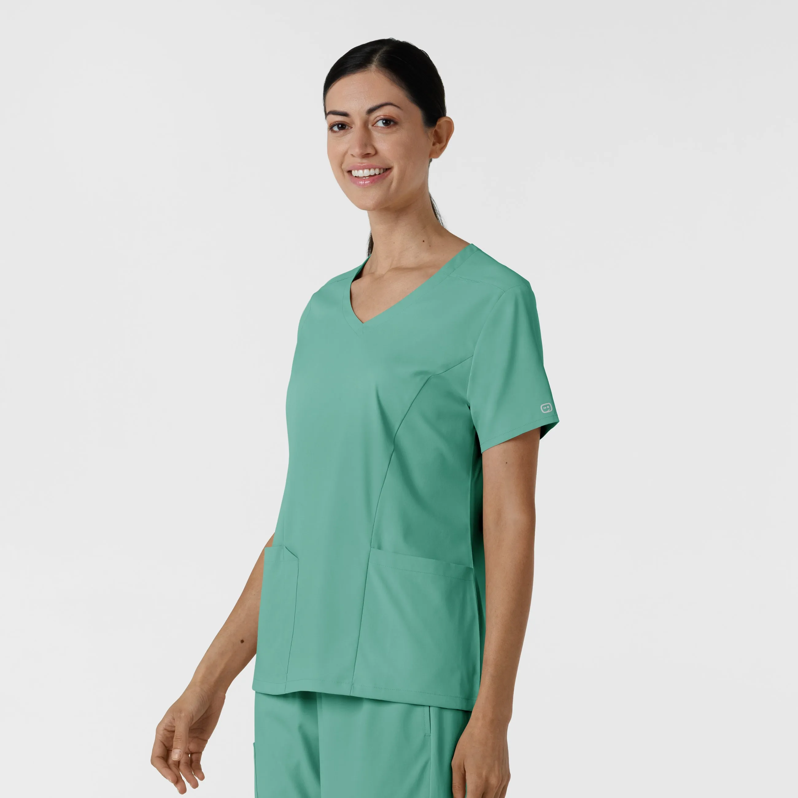 Boundless Women's 2-Pocket V-Neck Scrub Top - Turquoise
