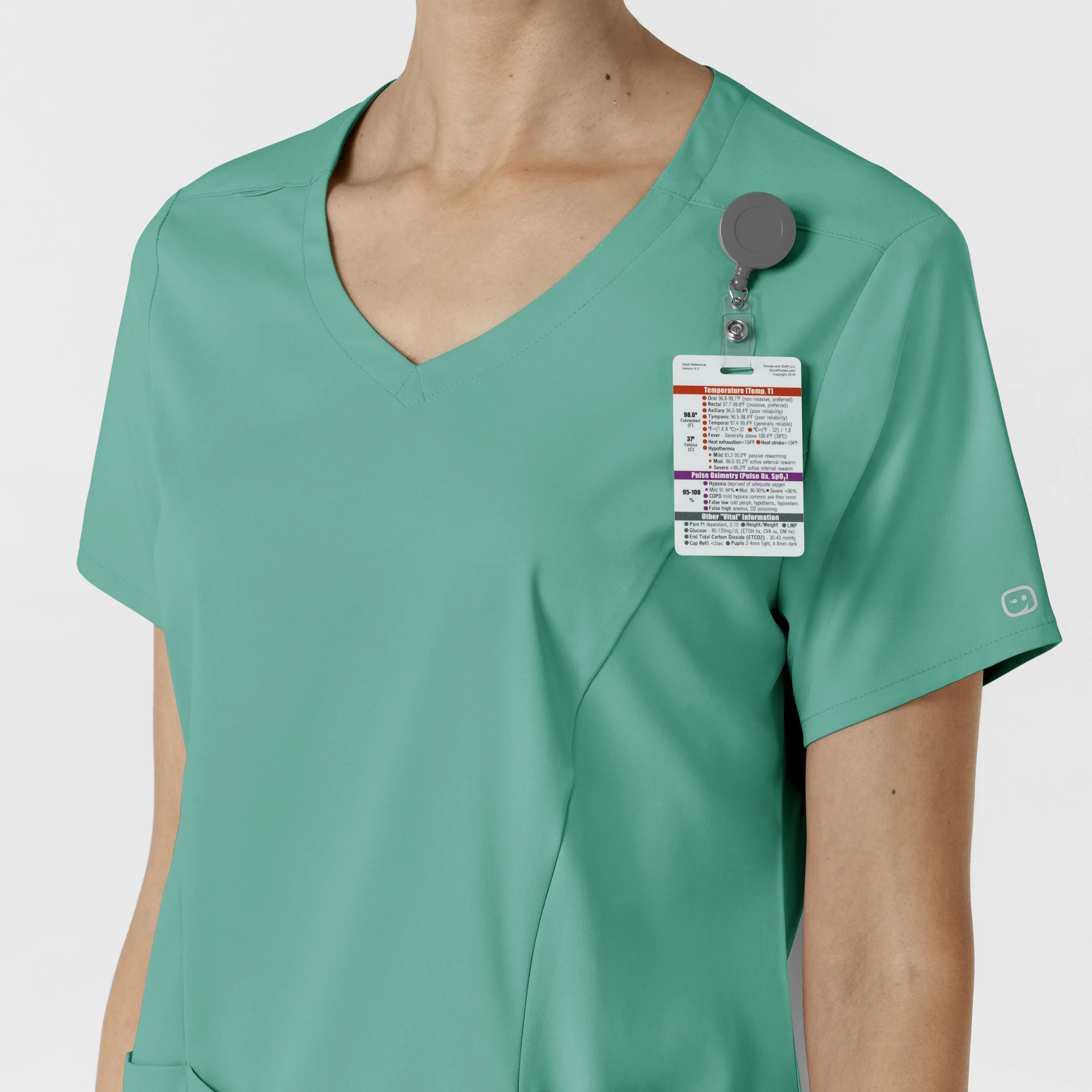 Boundless Women's 2-Pocket V-Neck Scrub Top - Turquoise