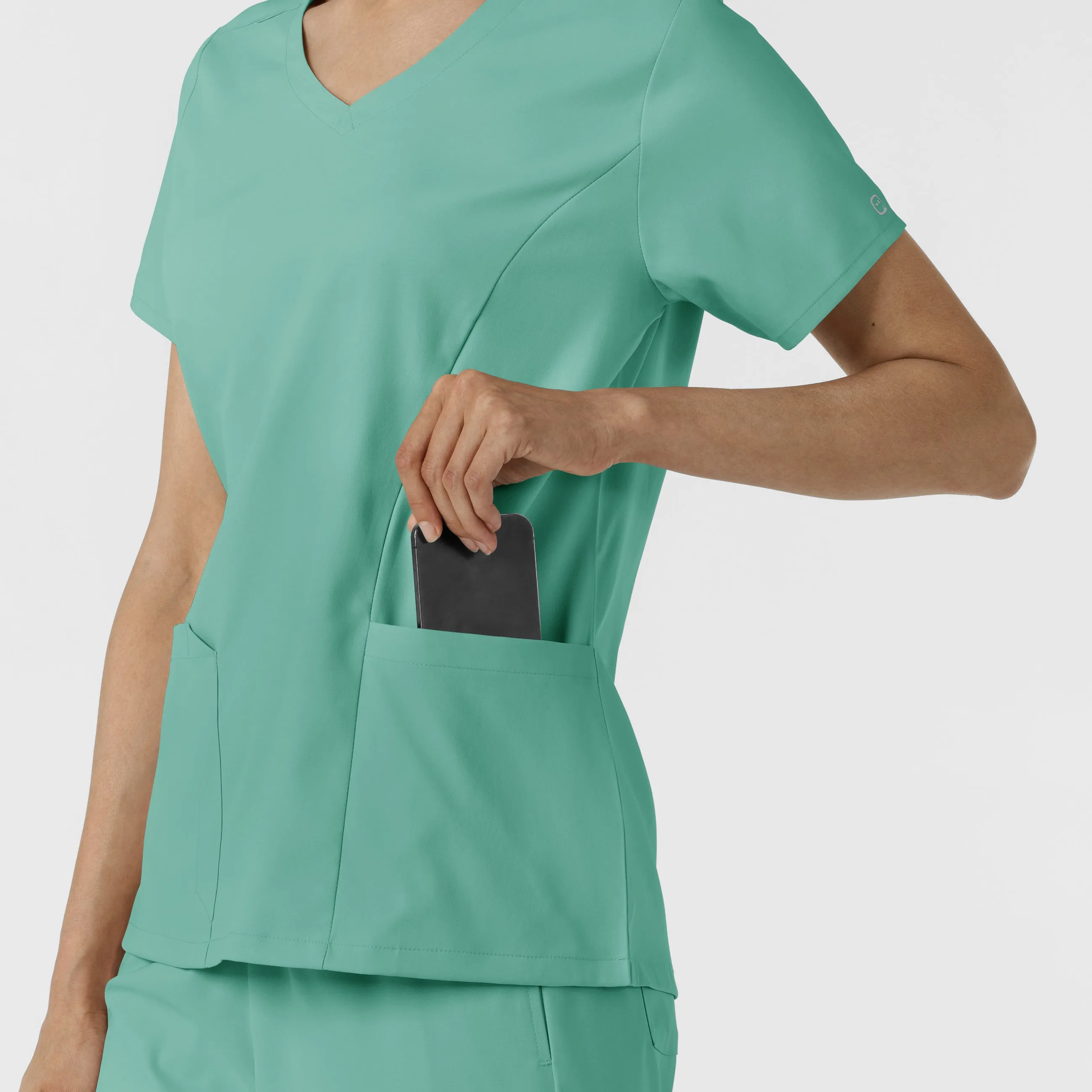 Boundless Women's 2-Pocket V-Neck Scrub Top - Turquoise