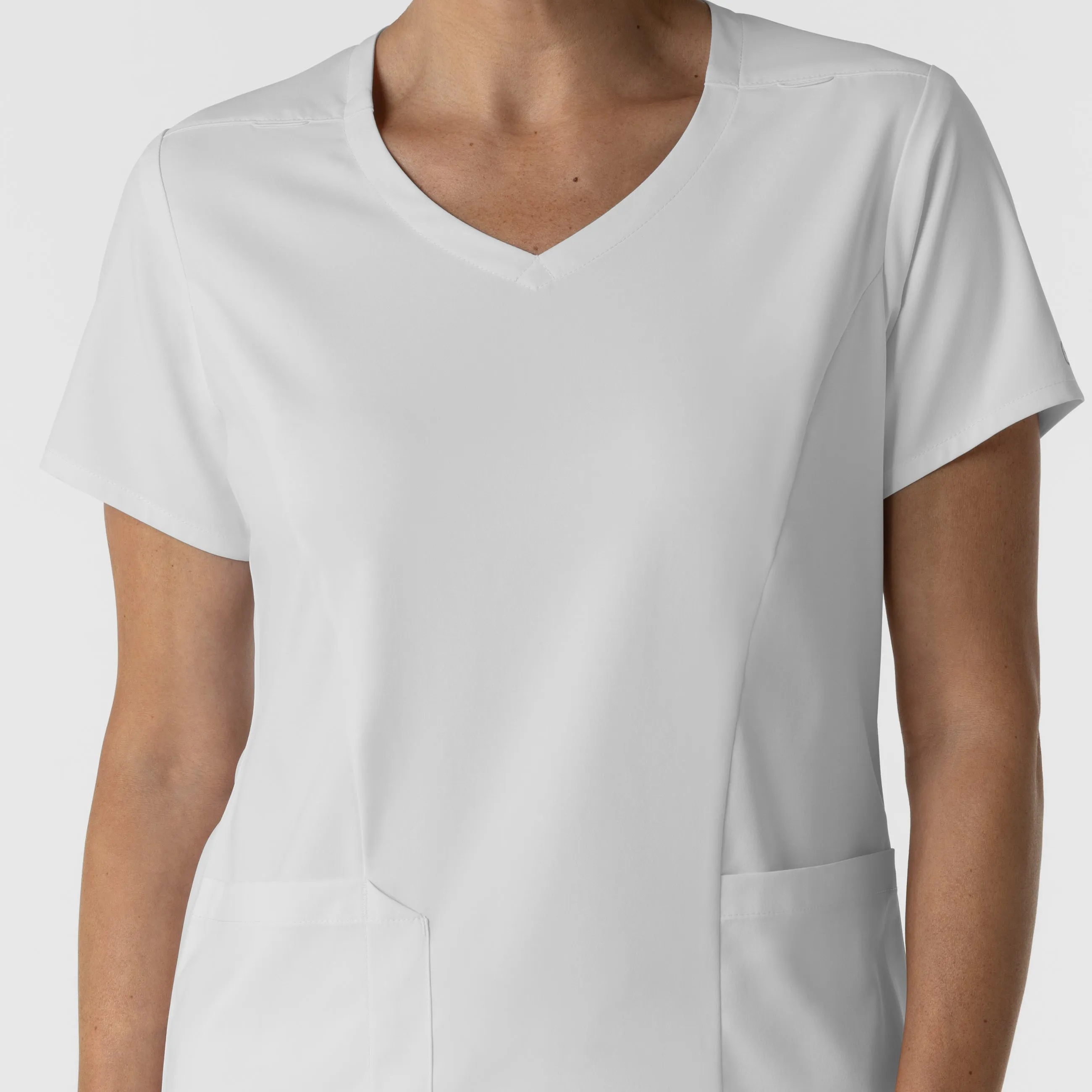 Boundless Women's 2-Pocket V-Neck Scrub Top - White