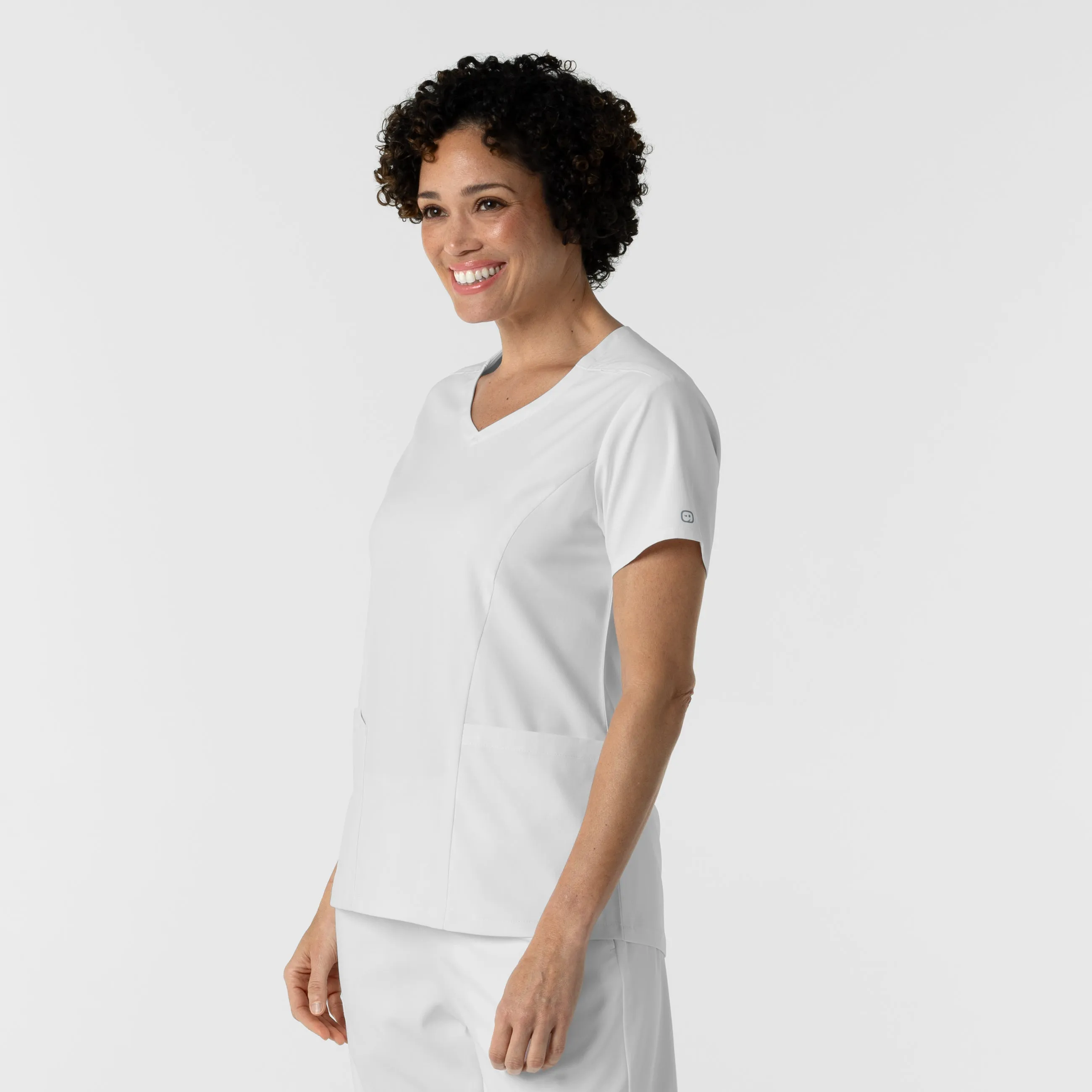 Boundless Women's 2-Pocket V-Neck Scrub Top - White