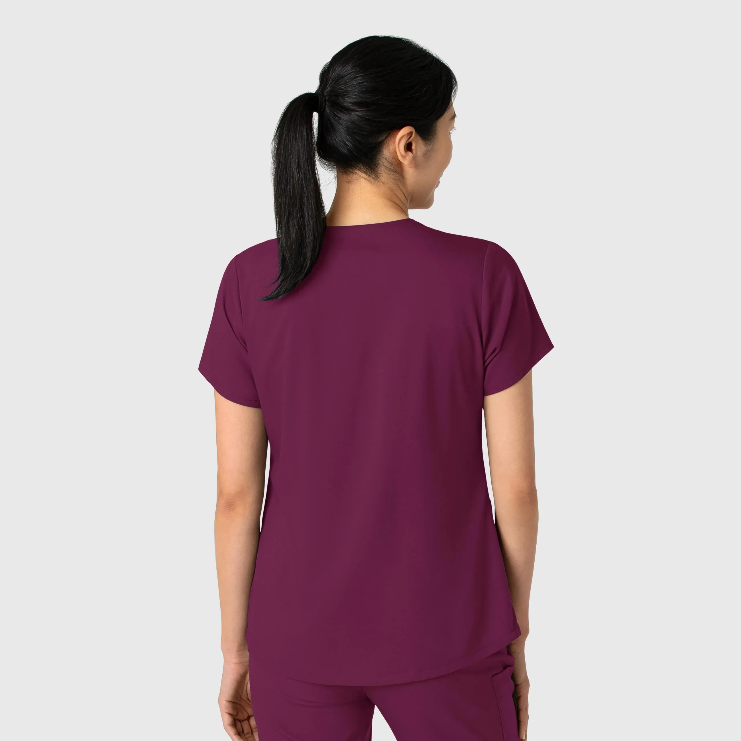 Boundless Women's 2-Pocket V-Neck Scrub Top - Wine