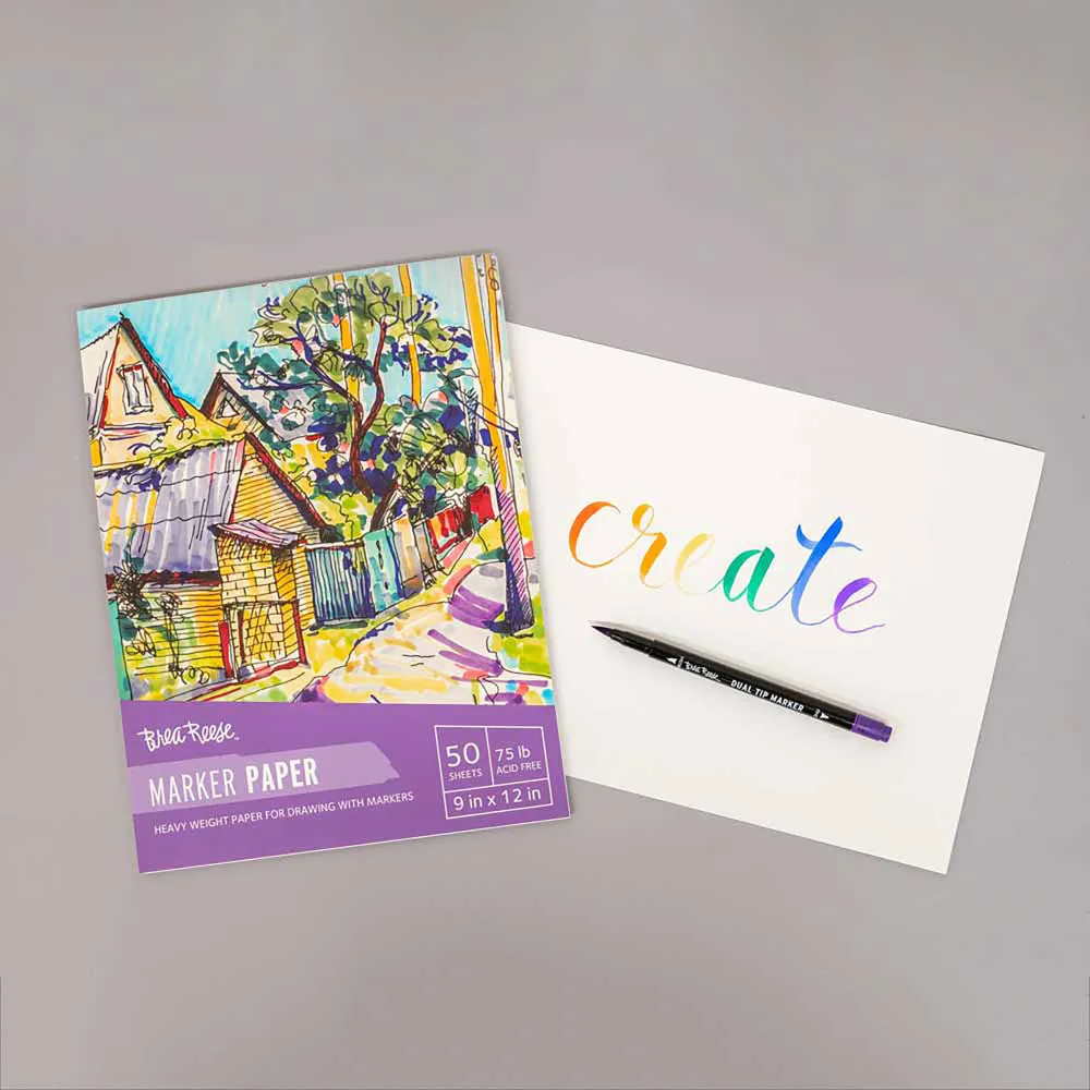 Brea Reese Marker Paper Pad - 50 Sheets 9x12" - 75lb Acid-Free