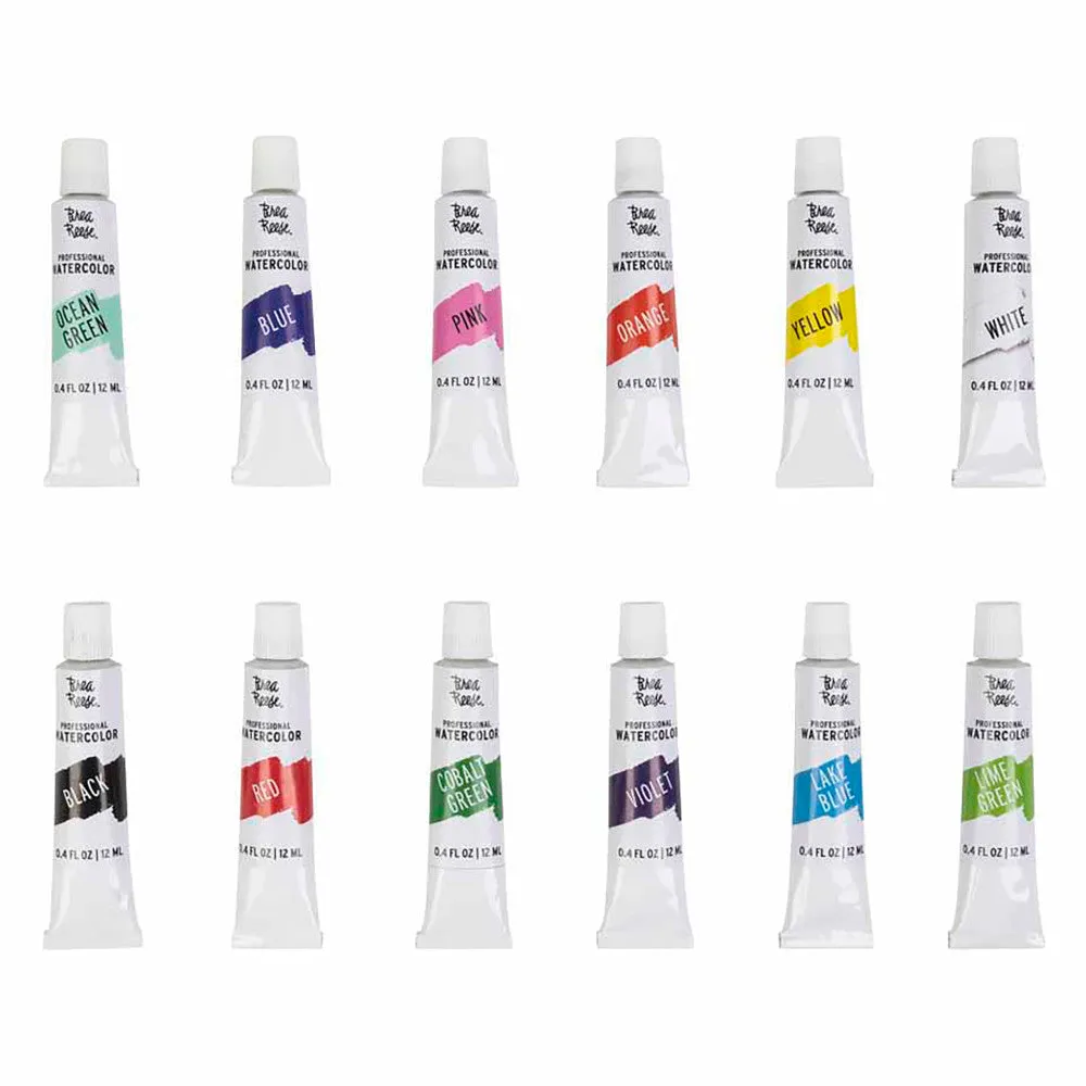 Brea Reese Professional Watercolor Brights Set - 12 Vibrant Color Tubes