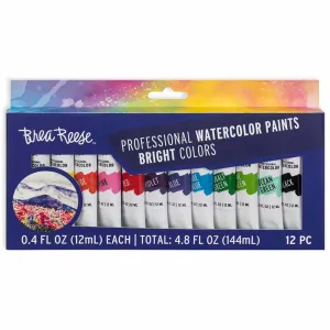 Brea Reese Professional Watercolor Brights Set - 12 Vibrant Color Tubes