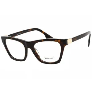 Burberry Women's Eyeglasses - Dark Havana Plastic Cat Eye Frame Demo Lens | 2355 3002