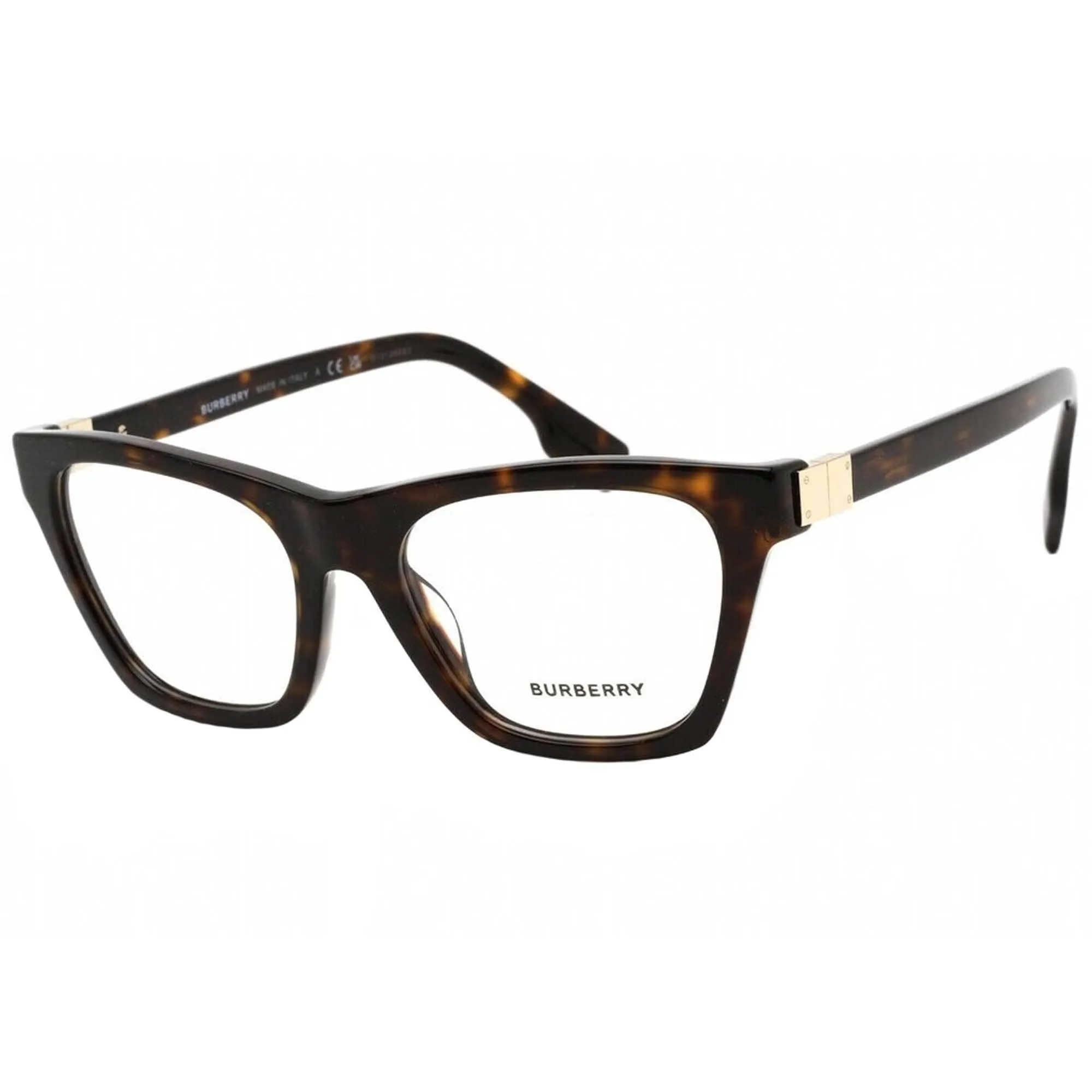 Burberry Women's Eyeglasses - Dark Havana Plastic Cat Eye Frame Demo Lens | 2355 3002