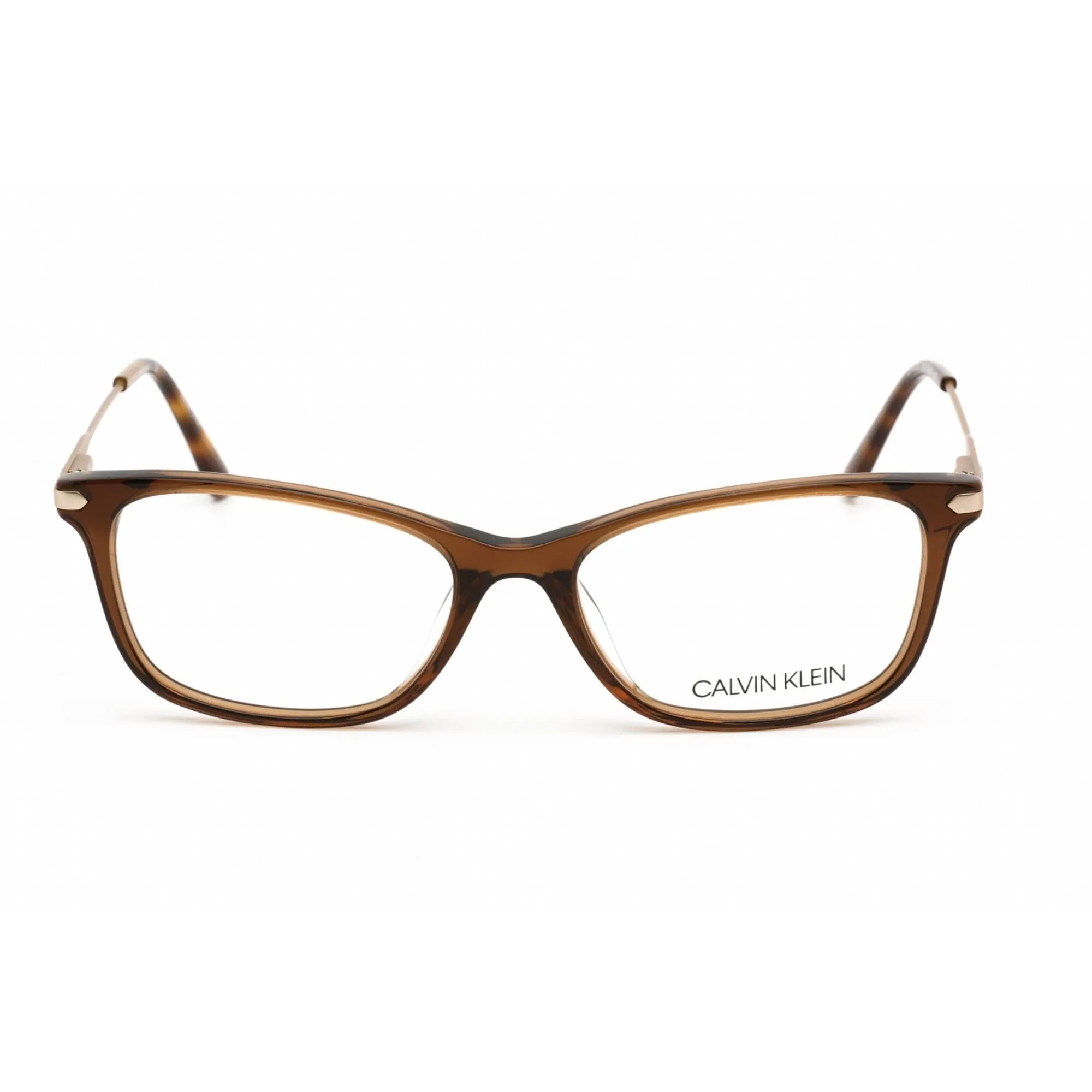 Calvin Klein Women's Eyeglasses - Crystal Brown Plastic Cat Eye Frame | CK18722 210