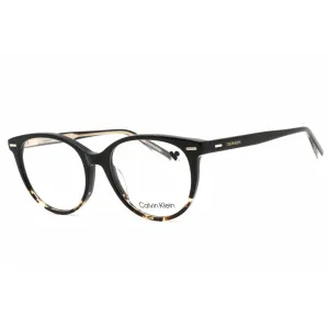 Calvin Klein Women's Eyeglasses - Full Rim Black/Amber Plastic Round | CK21710 033