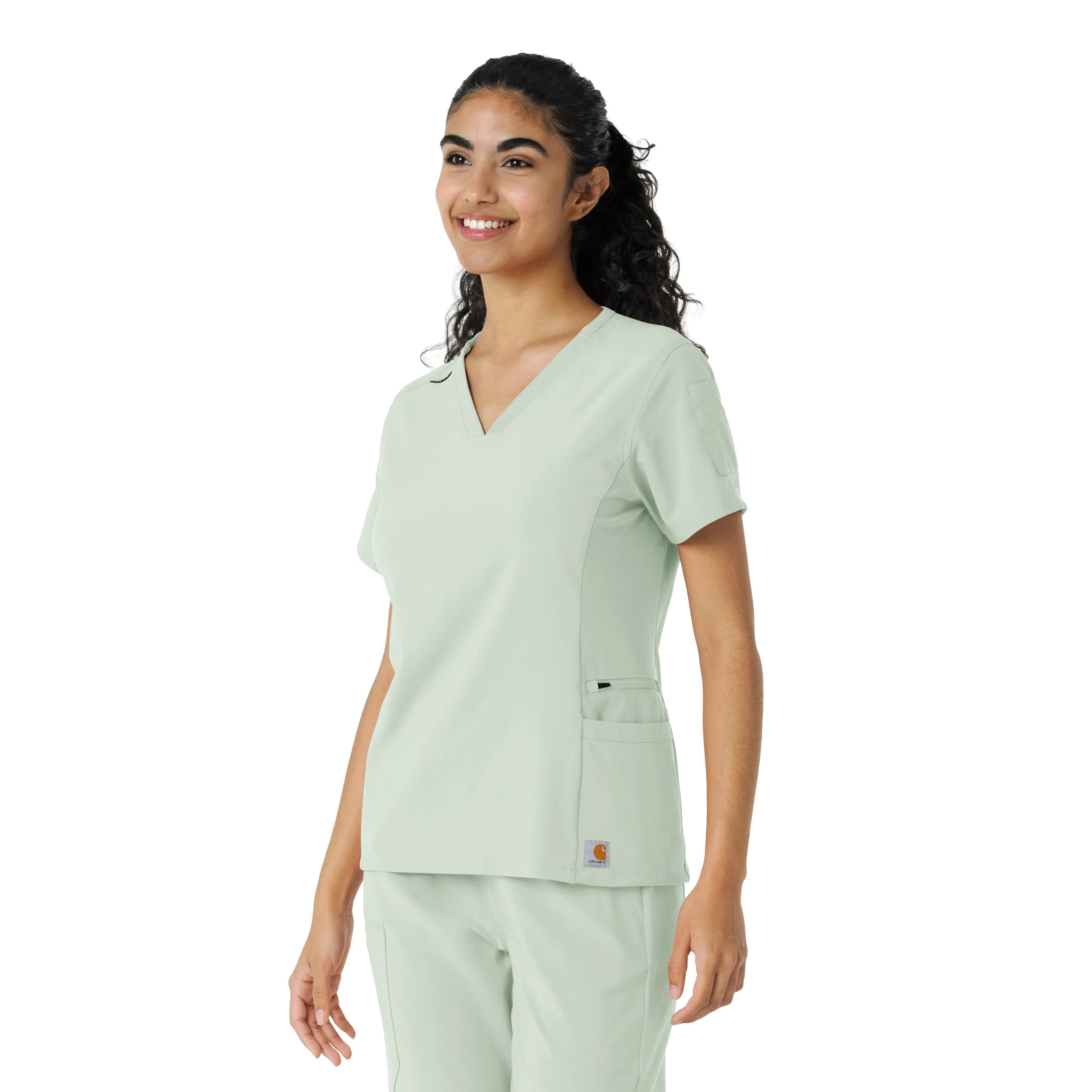 Carhartt Force Cross-Flex Women's Knit Panel Scrub Top - Big Sky
