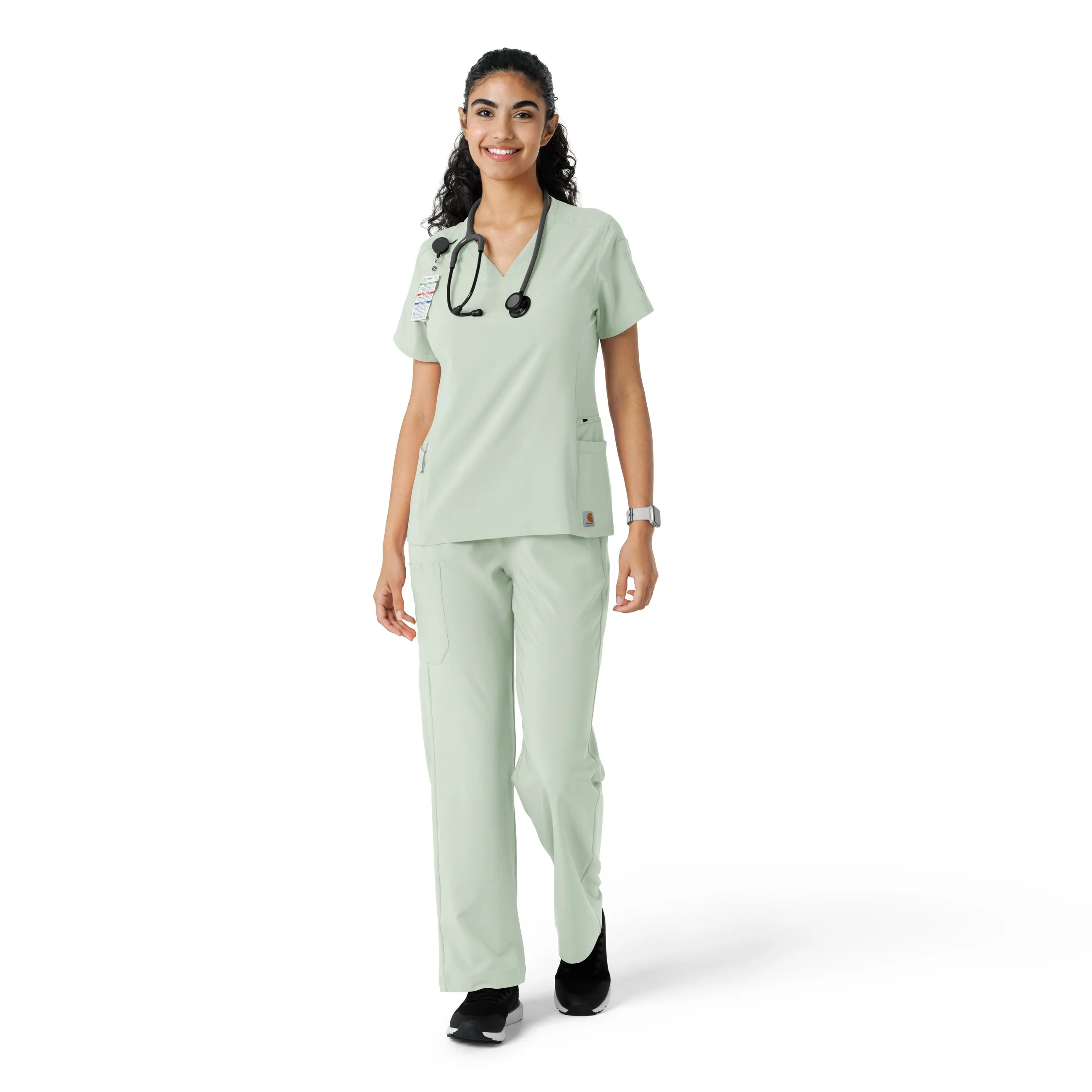 Carhartt Force Cross-Flex Women's Knit Panel Scrub Top - Big Sky
