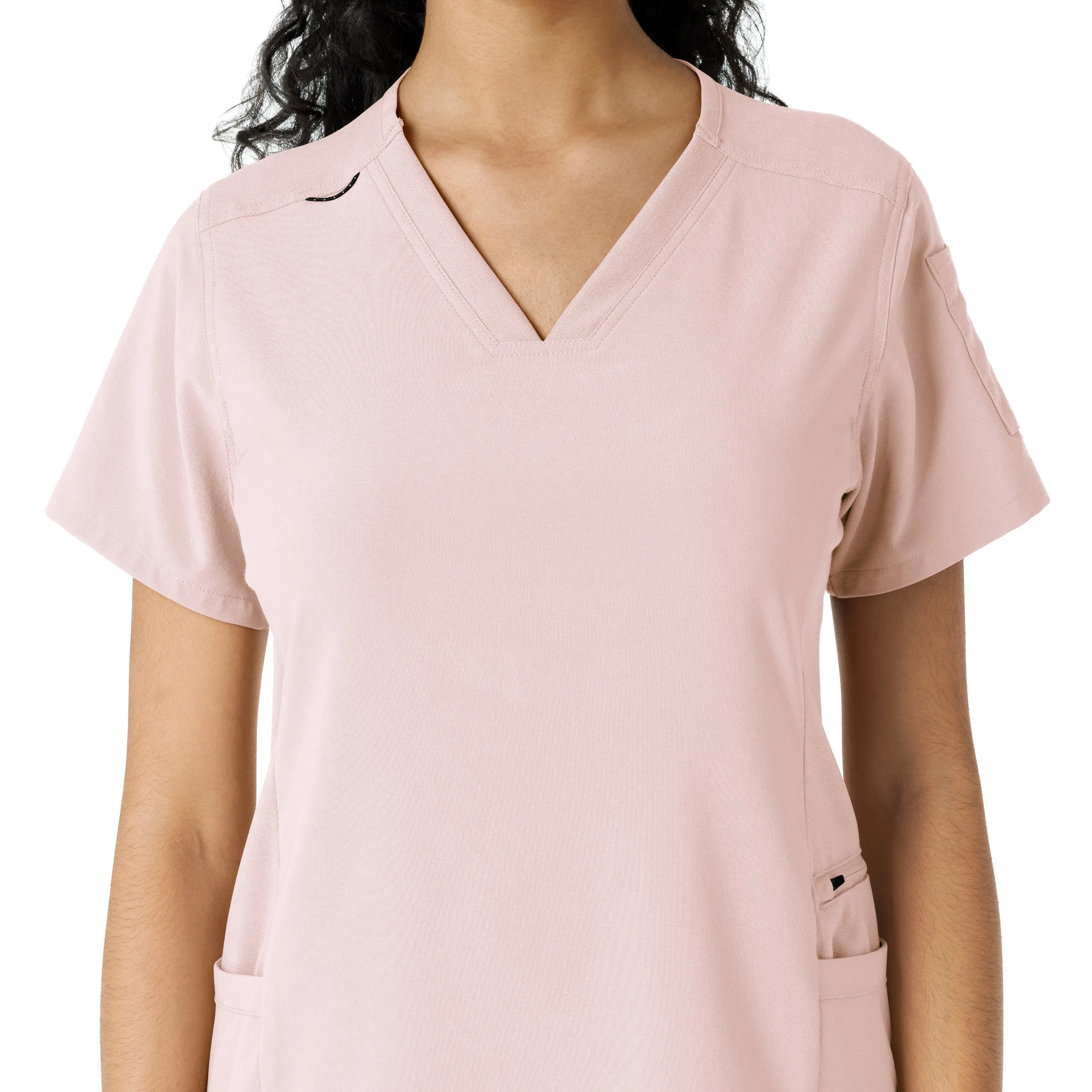 Carhartt Force Cross-Flex Women's Knit Panel Scrub Top - Soft Rose