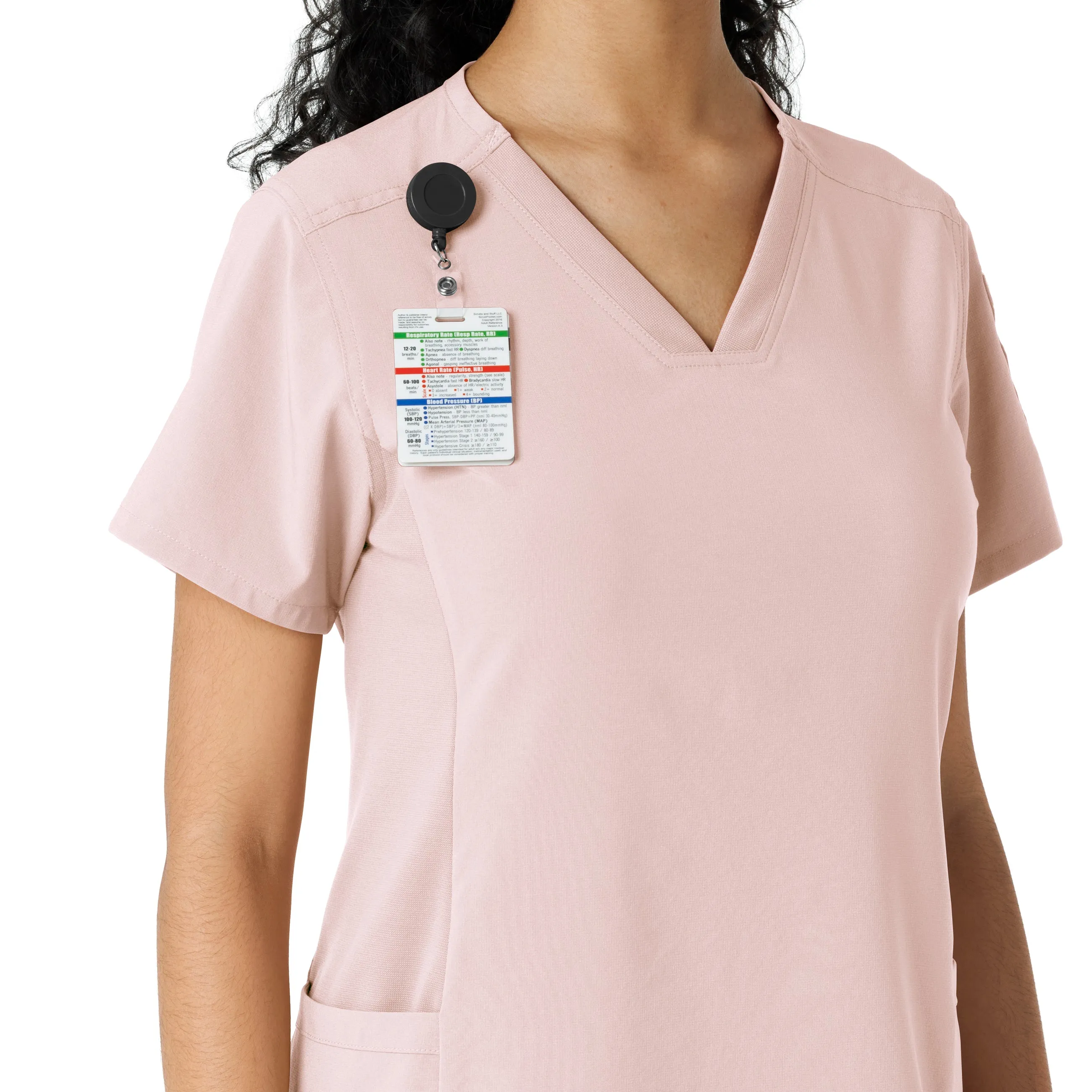 Carhartt Force Cross-Flex Women's Knit Panel Scrub Top - Soft Rose