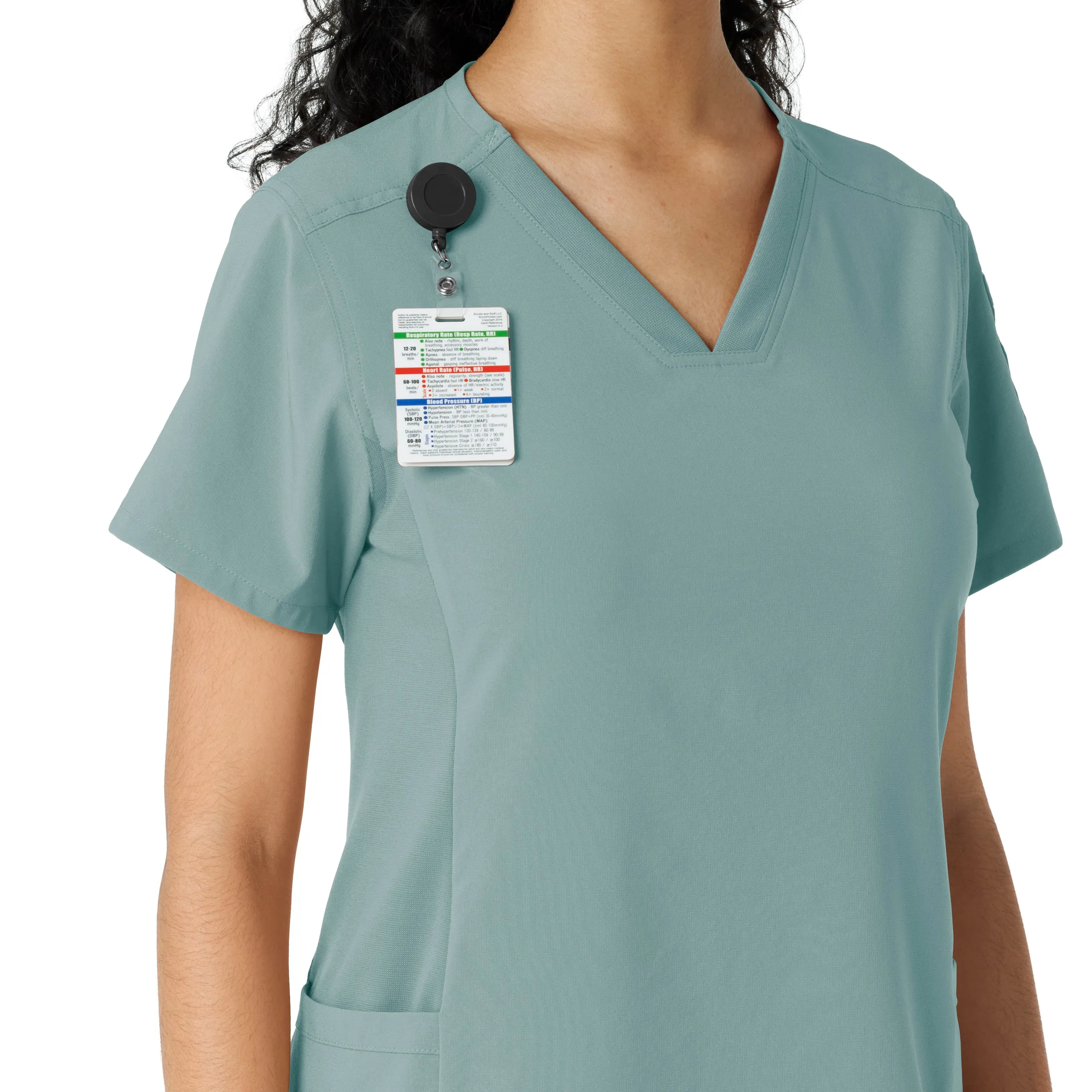 Carhartt Force Cross-Flex Women's Knit Panel Scrub Top - Summer Blue