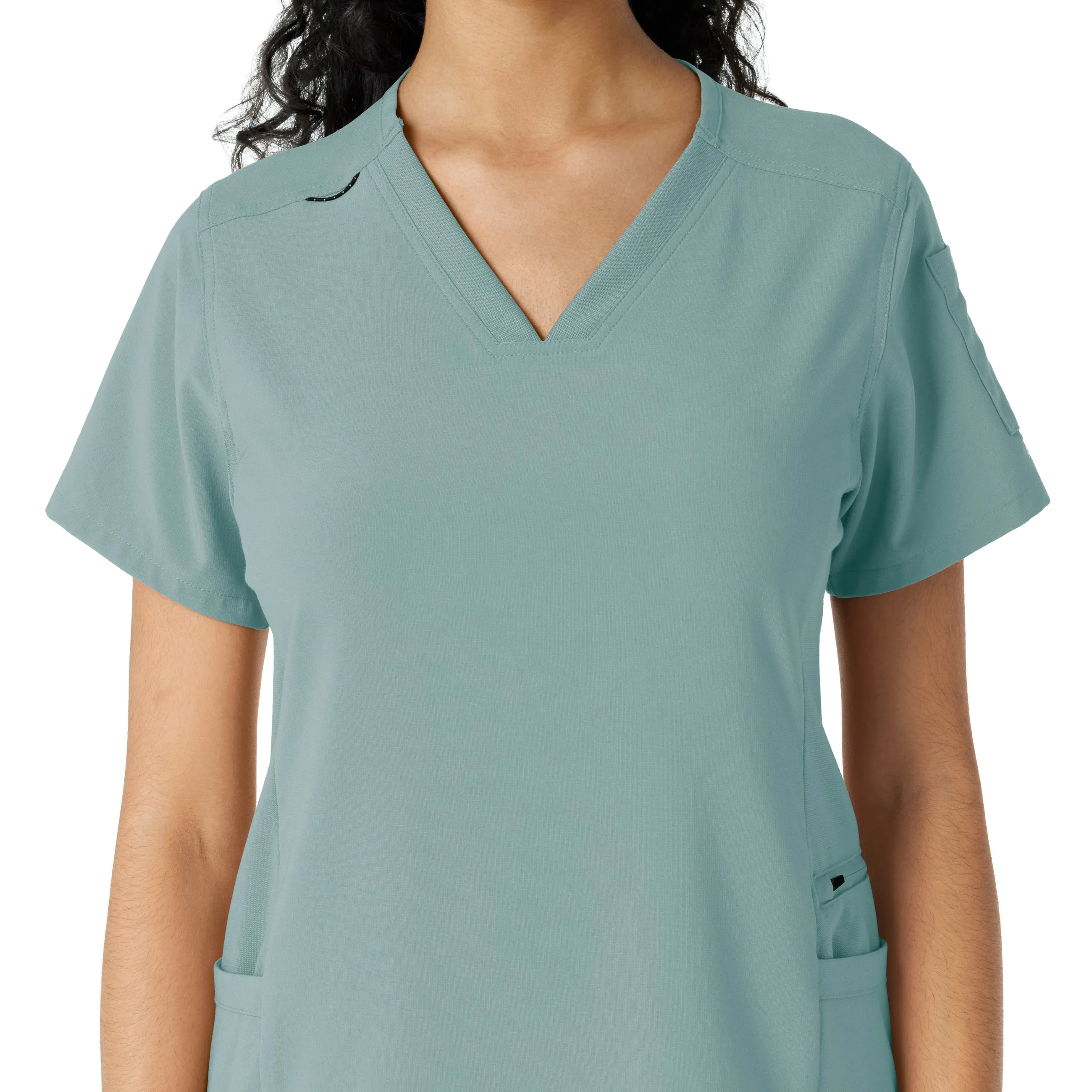 Carhartt Force Cross-Flex Women's Knit Panel Scrub Top - Summer Blue
