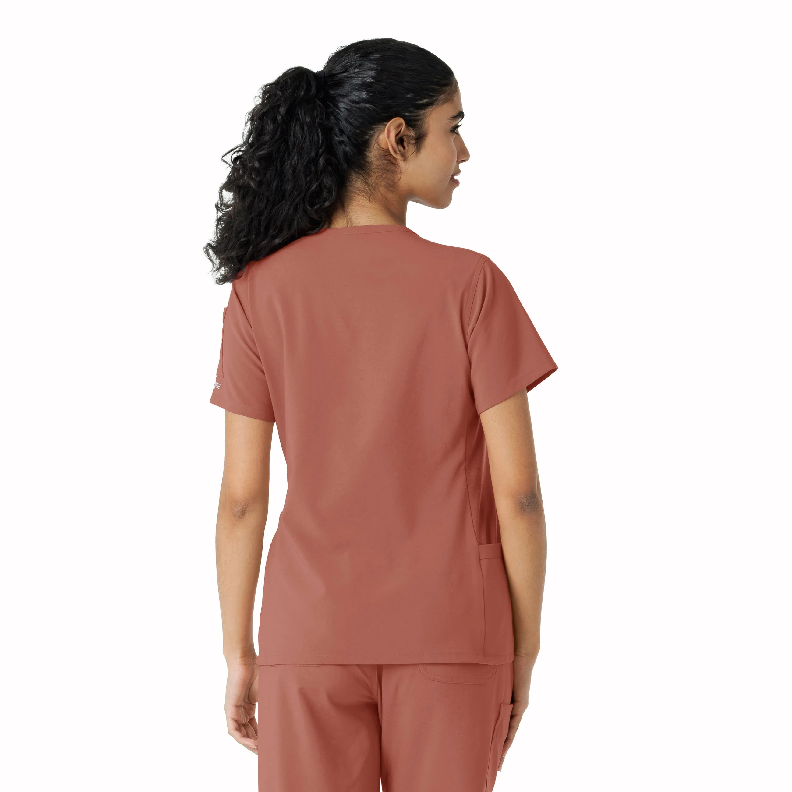 Carhartt Force Cross-Flex Women's Knit Panel Scrub Top - Wildrose