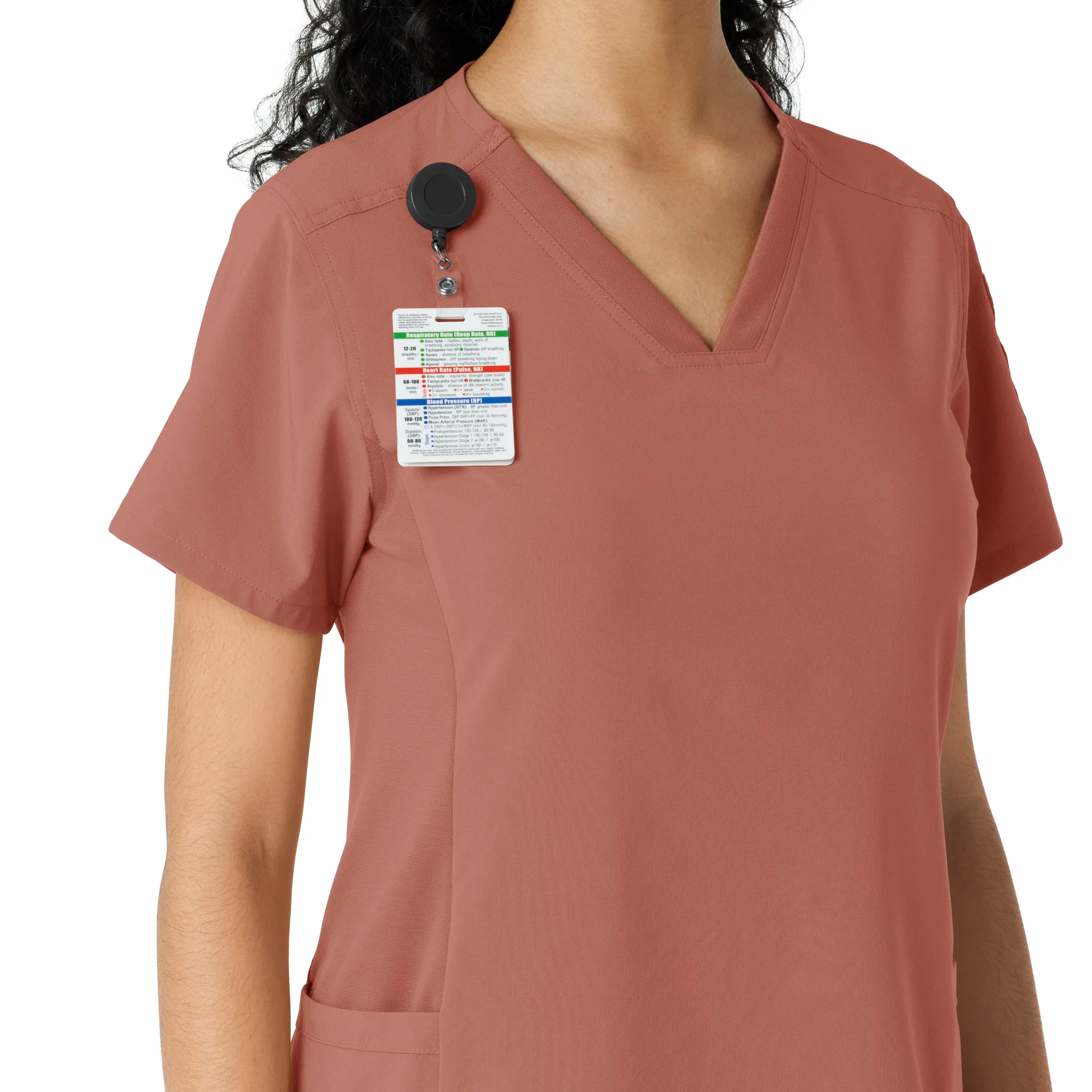 Carhartt Force Cross-Flex Women's Knit Panel Scrub Top - Wildrose